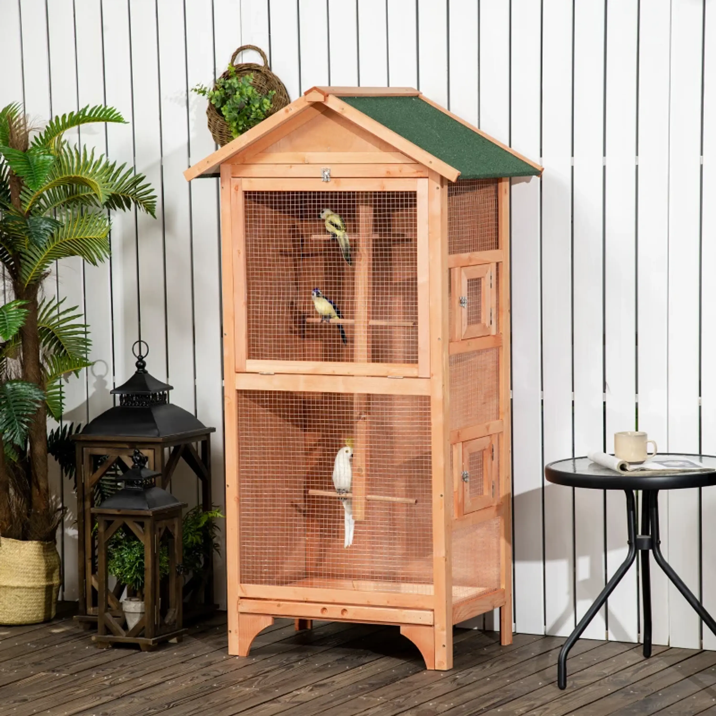 Gaiola de Madeira Natural  80,5x57x153 cm  3