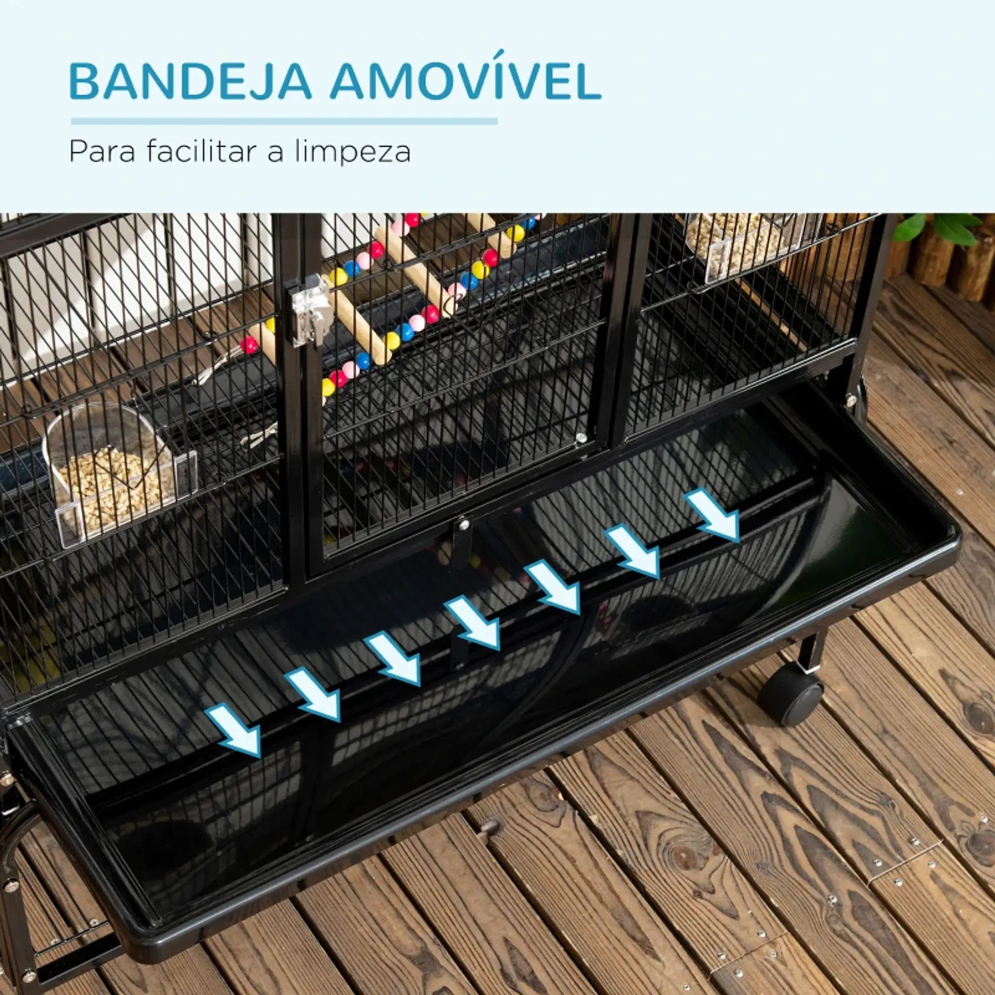 Gaiola full extras 83x53x180 cm Preto 5