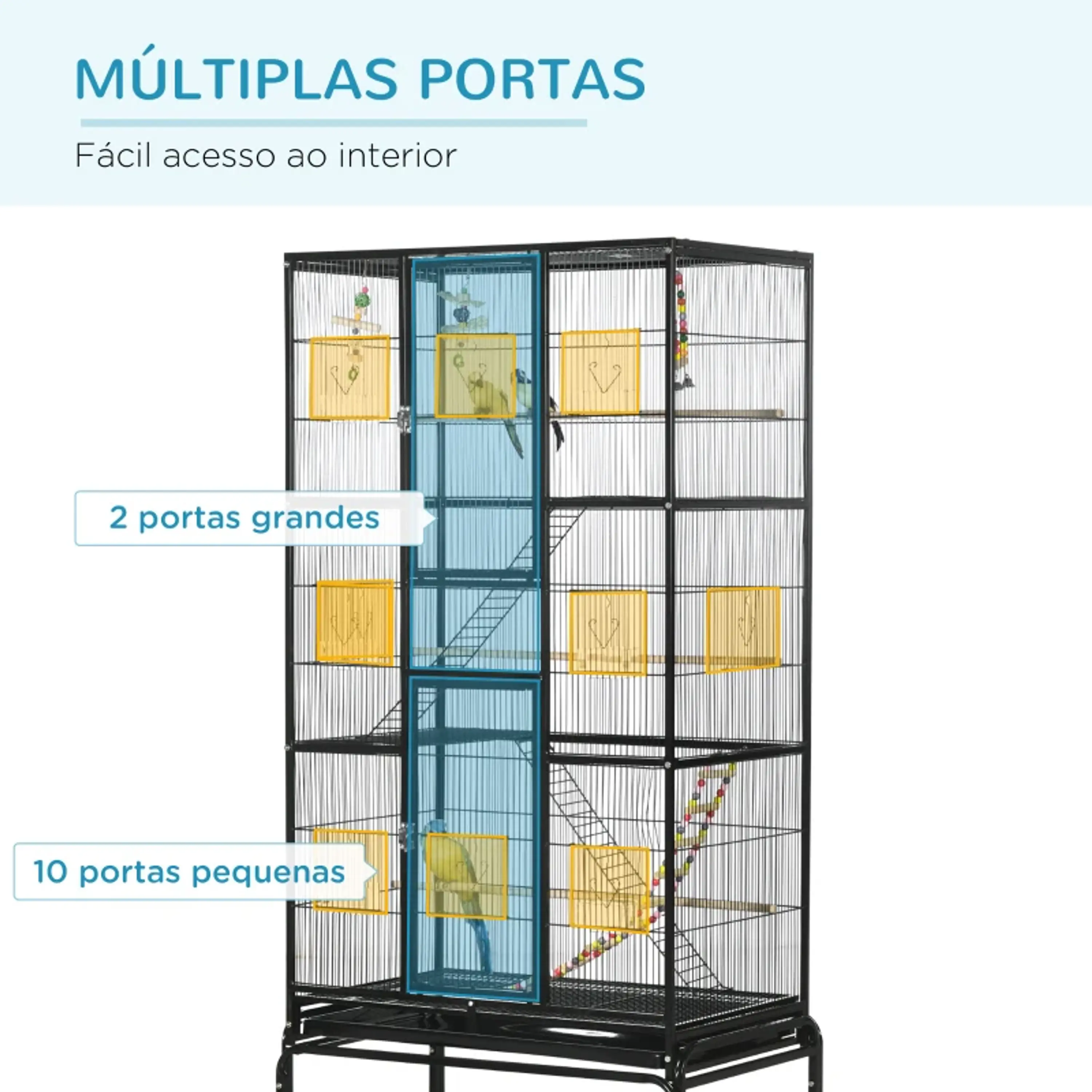 Gaiola full extras 83x53x180 cm Preto 9