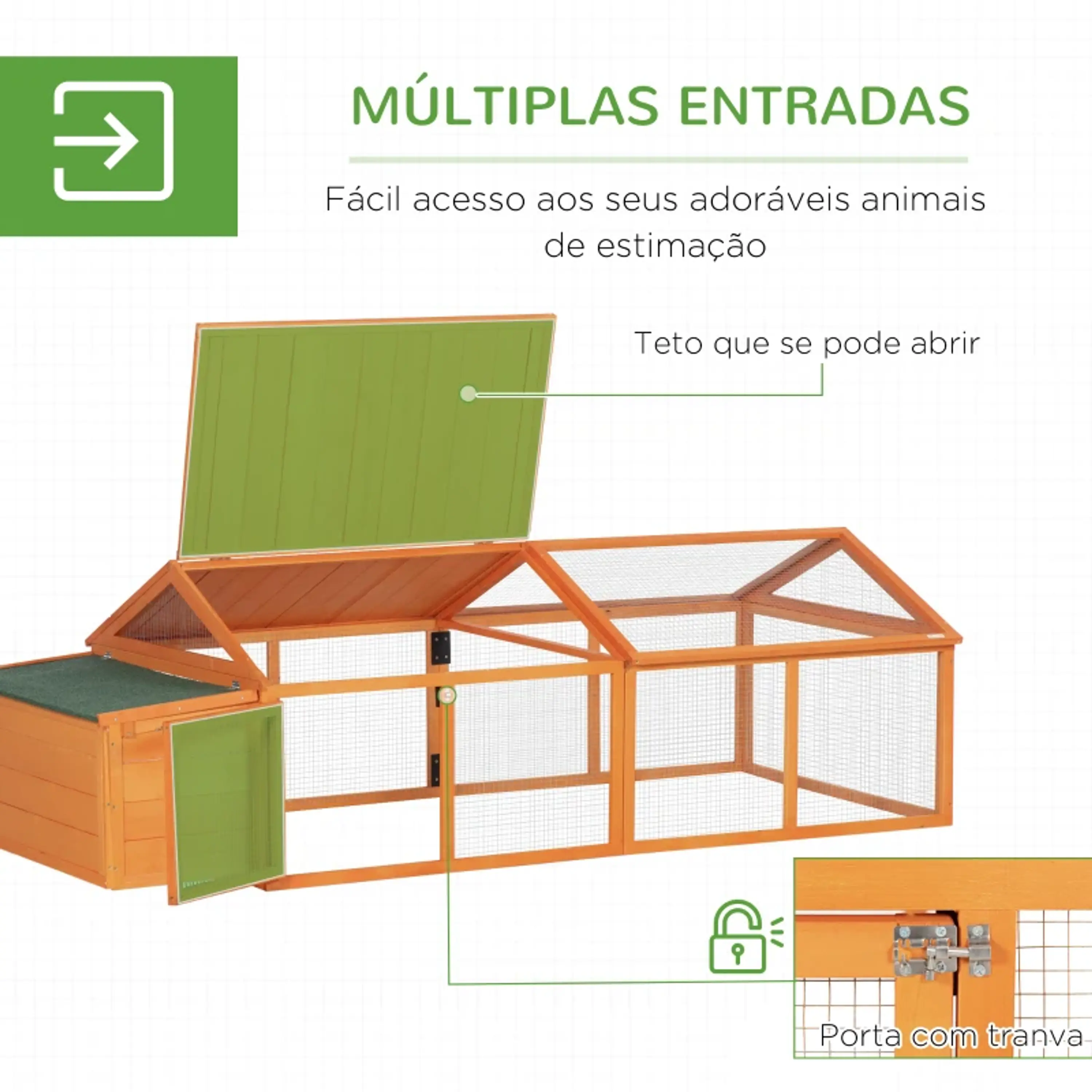 Galinheiro de Madeira para 4-8 Galinhas  2,1 ㎡  11