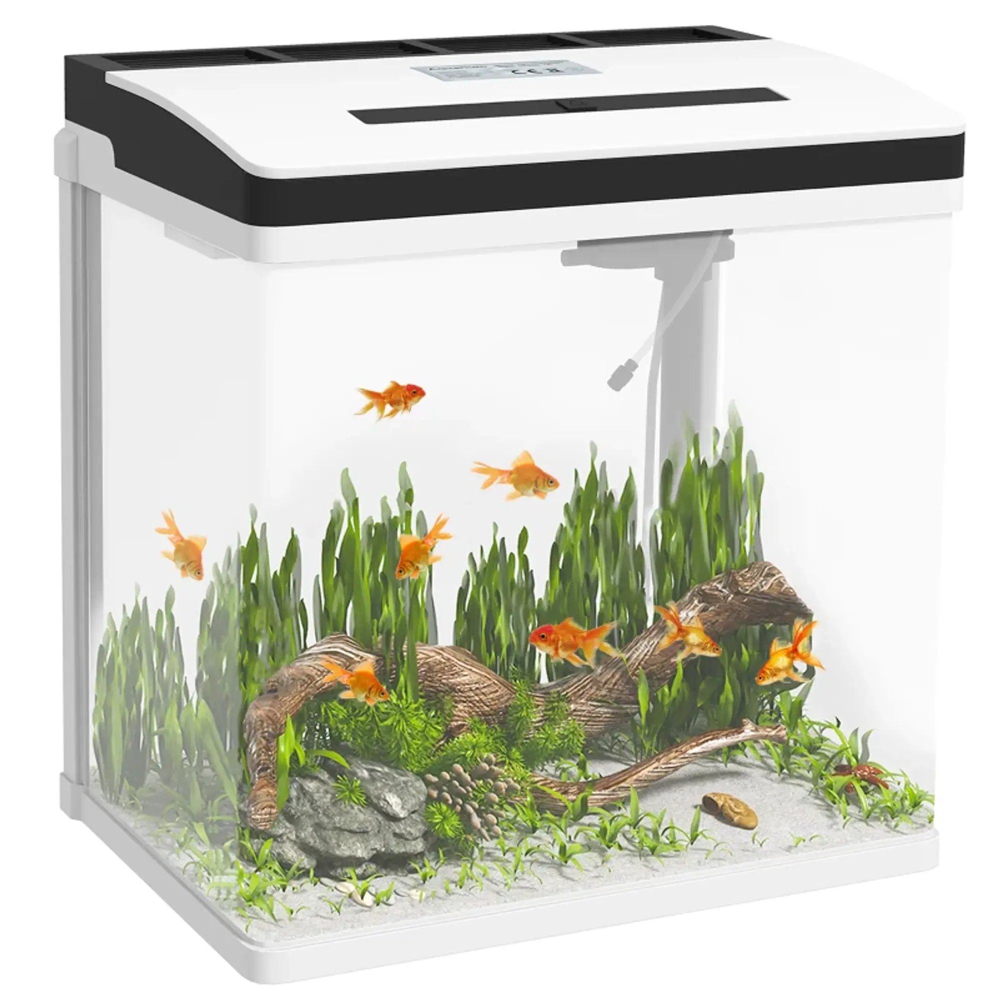 Aquário de Cristal de 28L com Sistema de Filtração 10