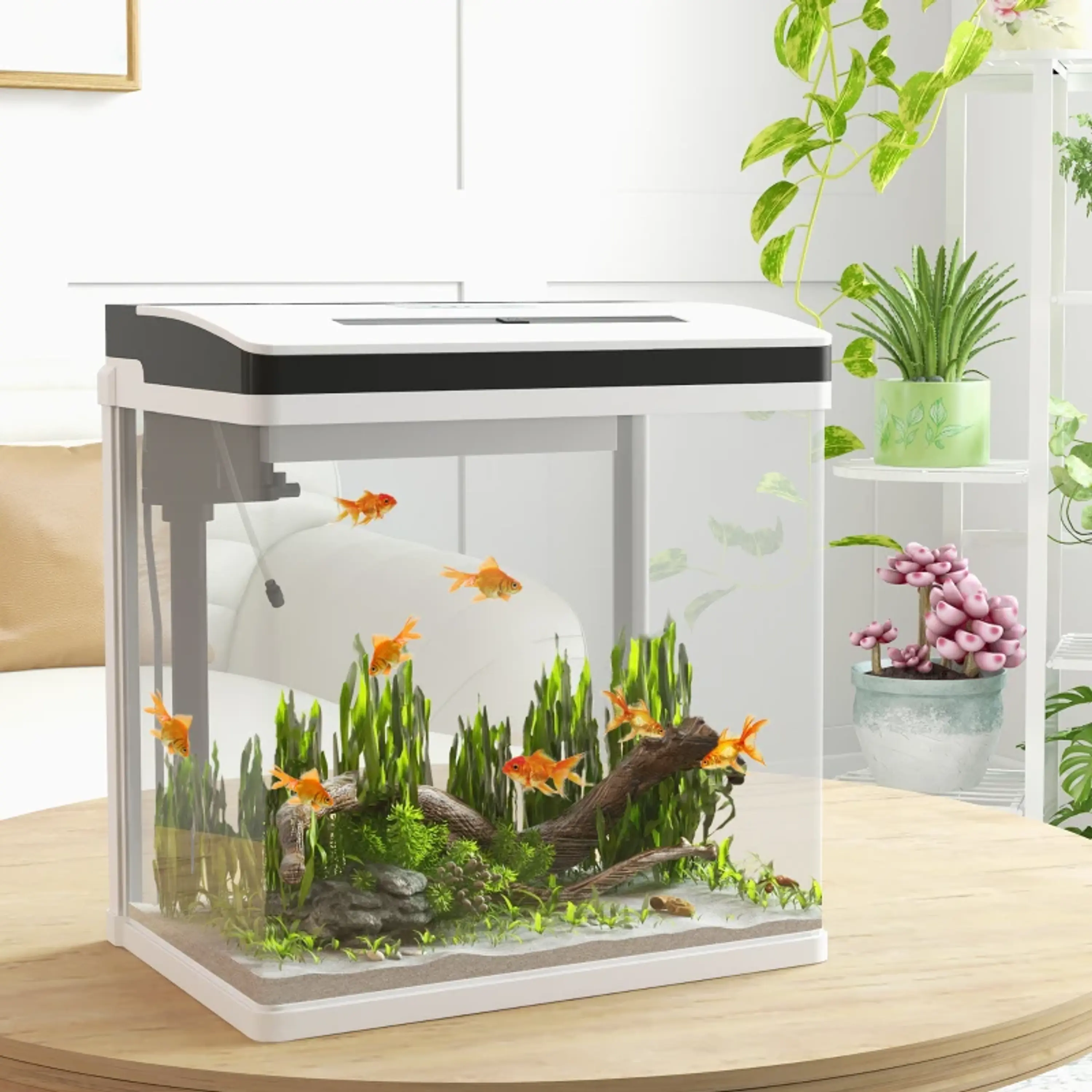Aquário de Cristal de 28L com Sistema de Filtração 2