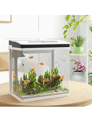 Aquário de Cristal de 28L com Sistema de Filtração