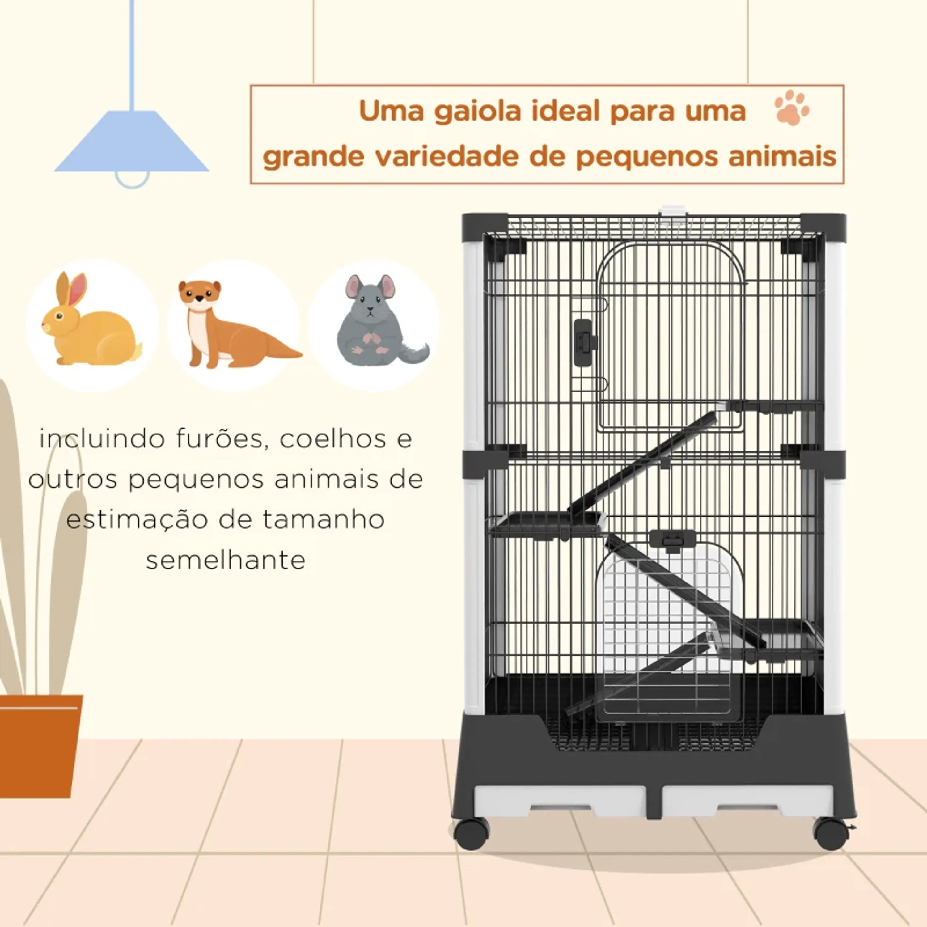 Gaiola para roedores 1,14 metros 8