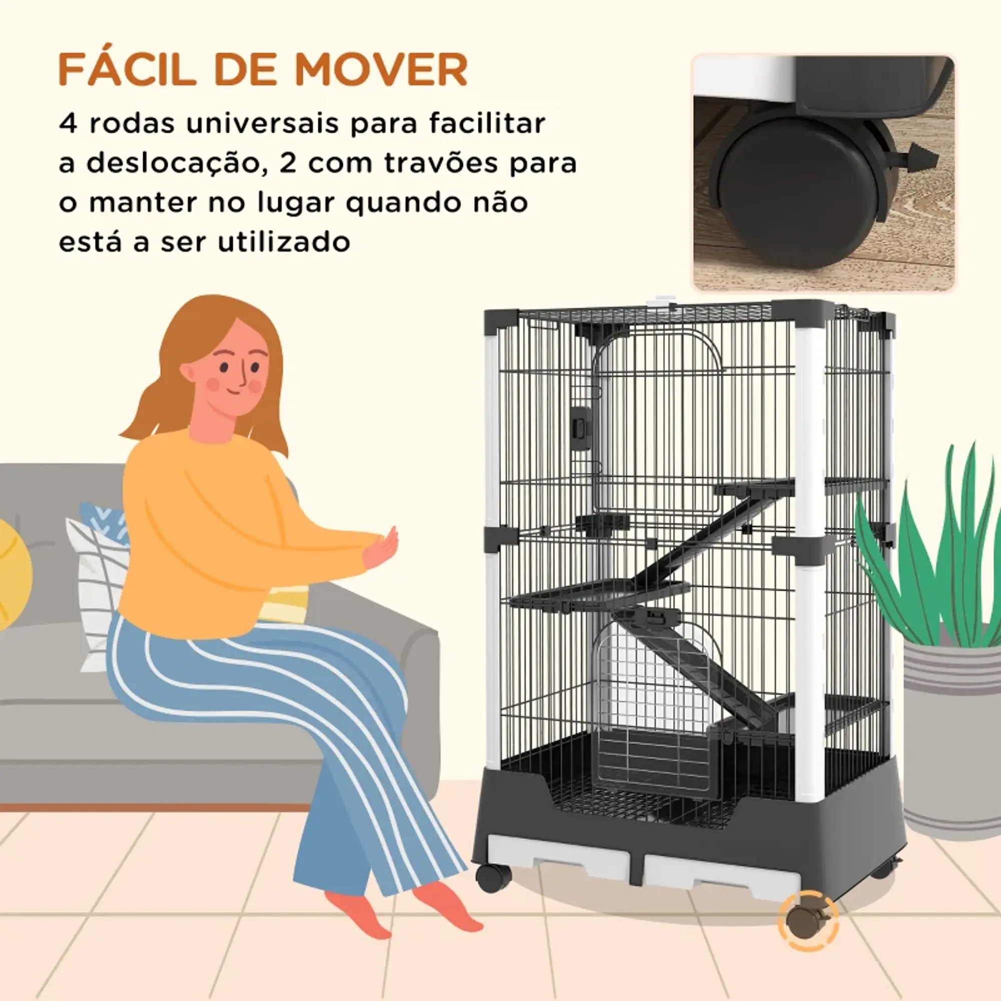 Gaiola para roedores 1,14 metros 9