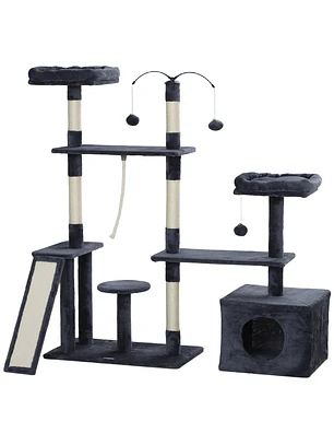 Arranhador para Gatos 134 cm Cinza Escuro