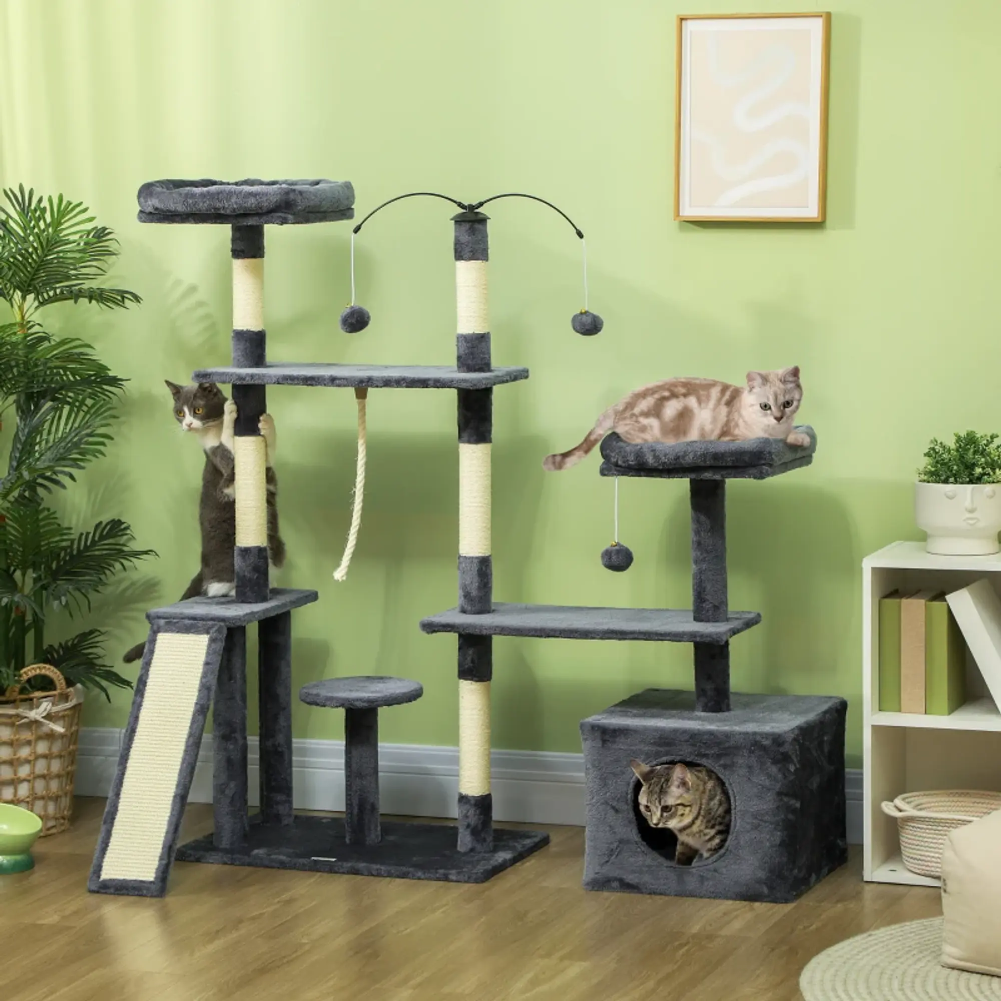 Arranhador para Gatos 134 cm Cinza Escuro 2