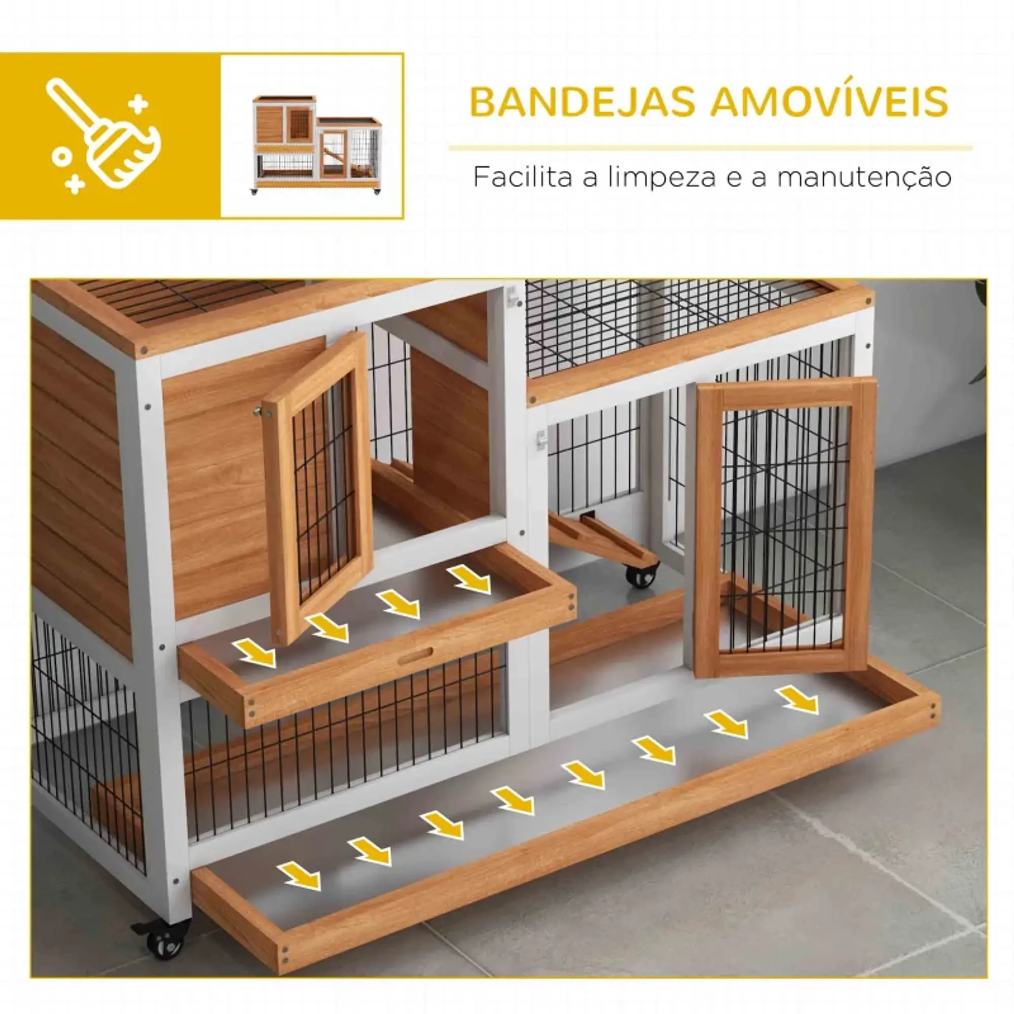Coelheira de Madeira Interior com Rodas  110x50x88 cm 4