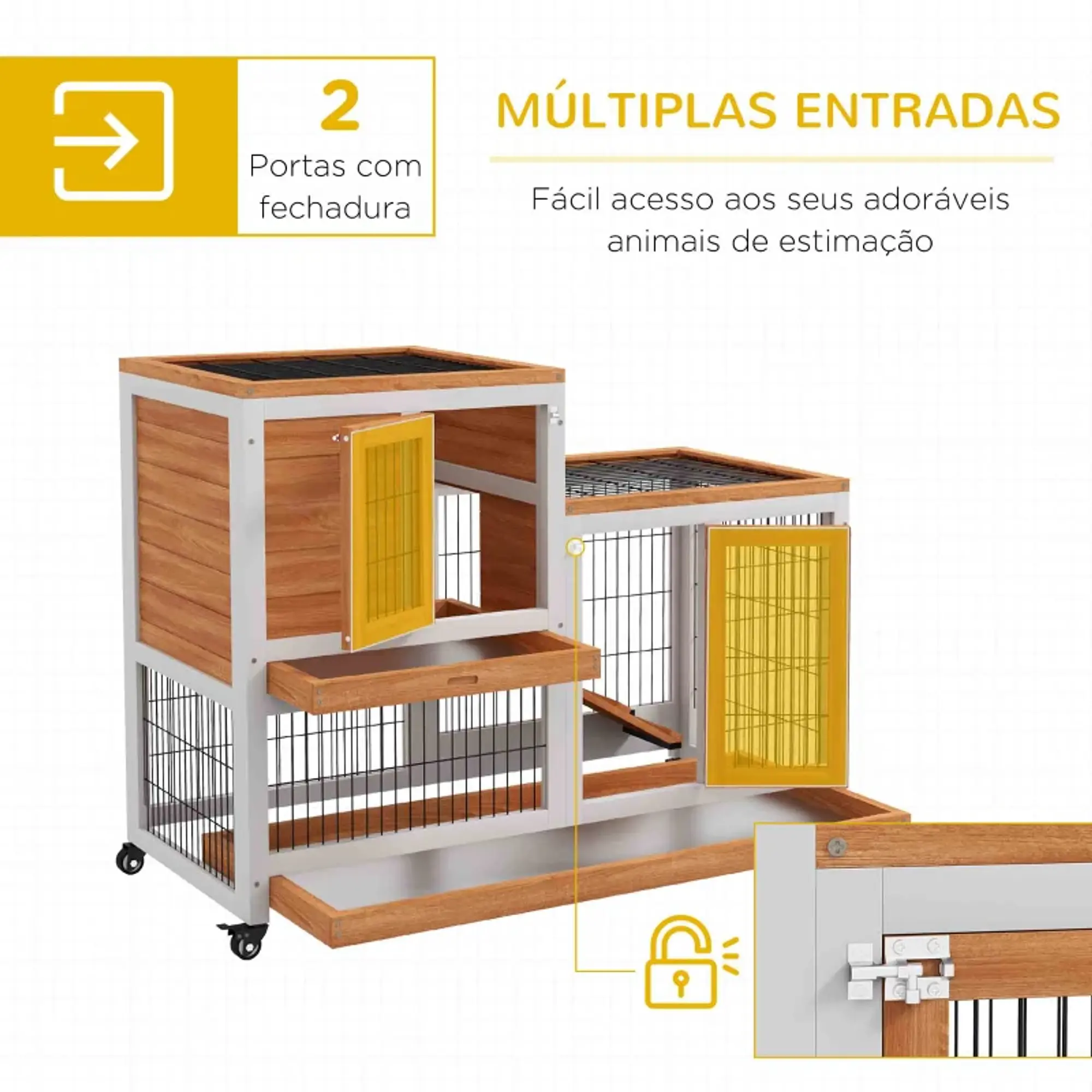 Coelheira de Madeira Interior com Rodas  110x50x88 cm 8