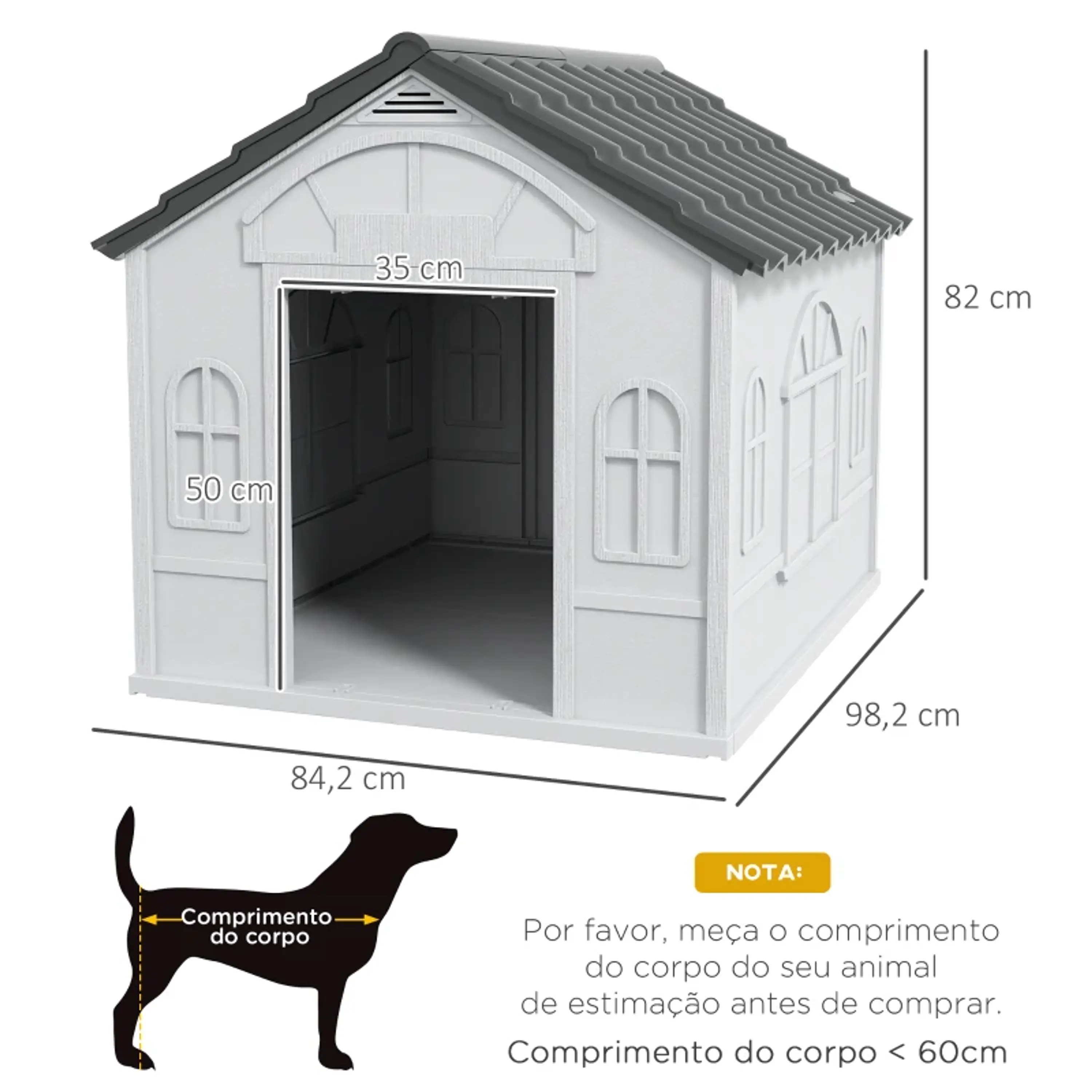 Casota para Cães 84,2x98,2x82 cm - Polipropileno 3