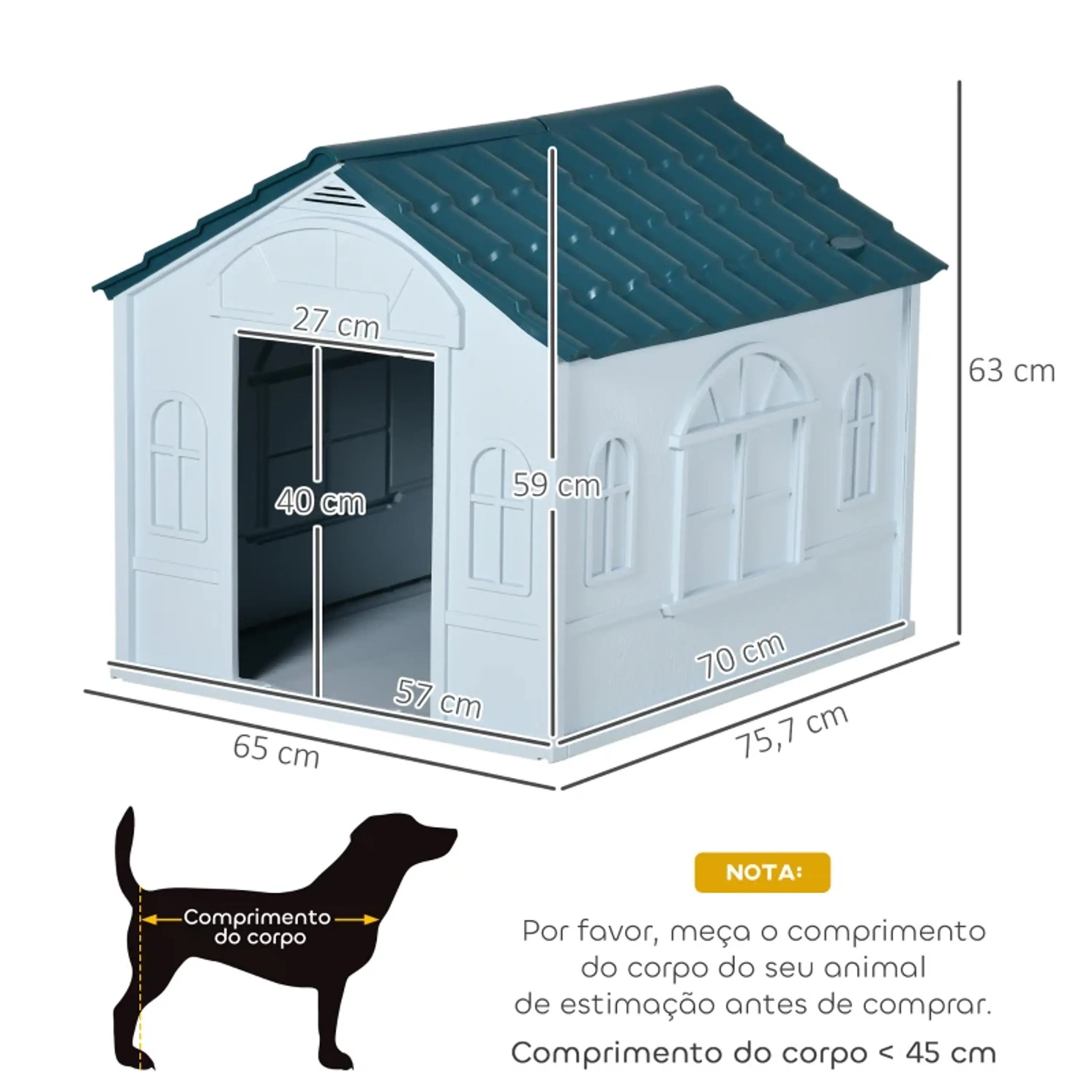Casa para Cães 65x75,7x63 cm - Polipropileno 4