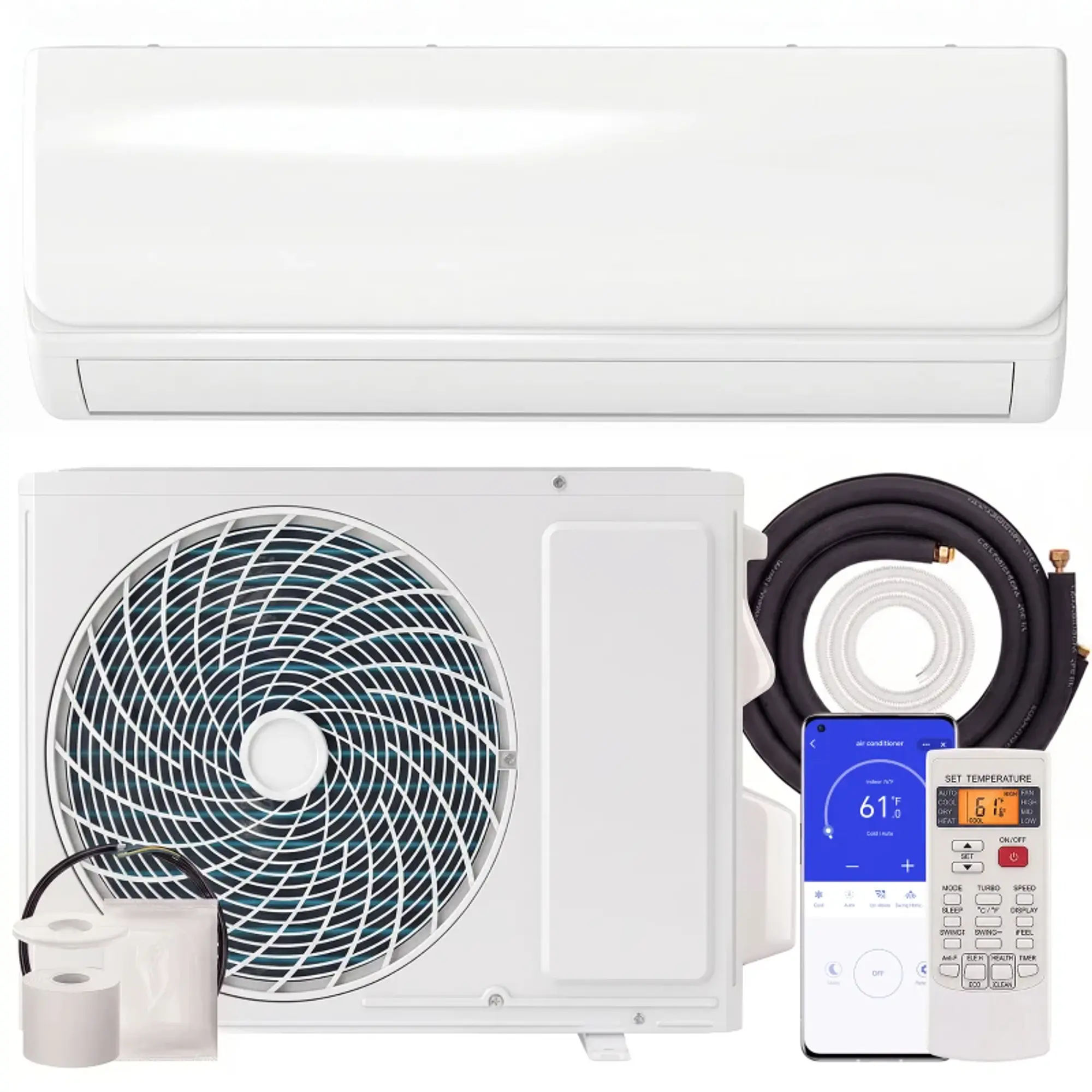 Ar Condicionado A++ Split Inverter 12.000 BTU  Wi-Fi e Controlo por Voz para 18 m² com Kit de Instalação 1