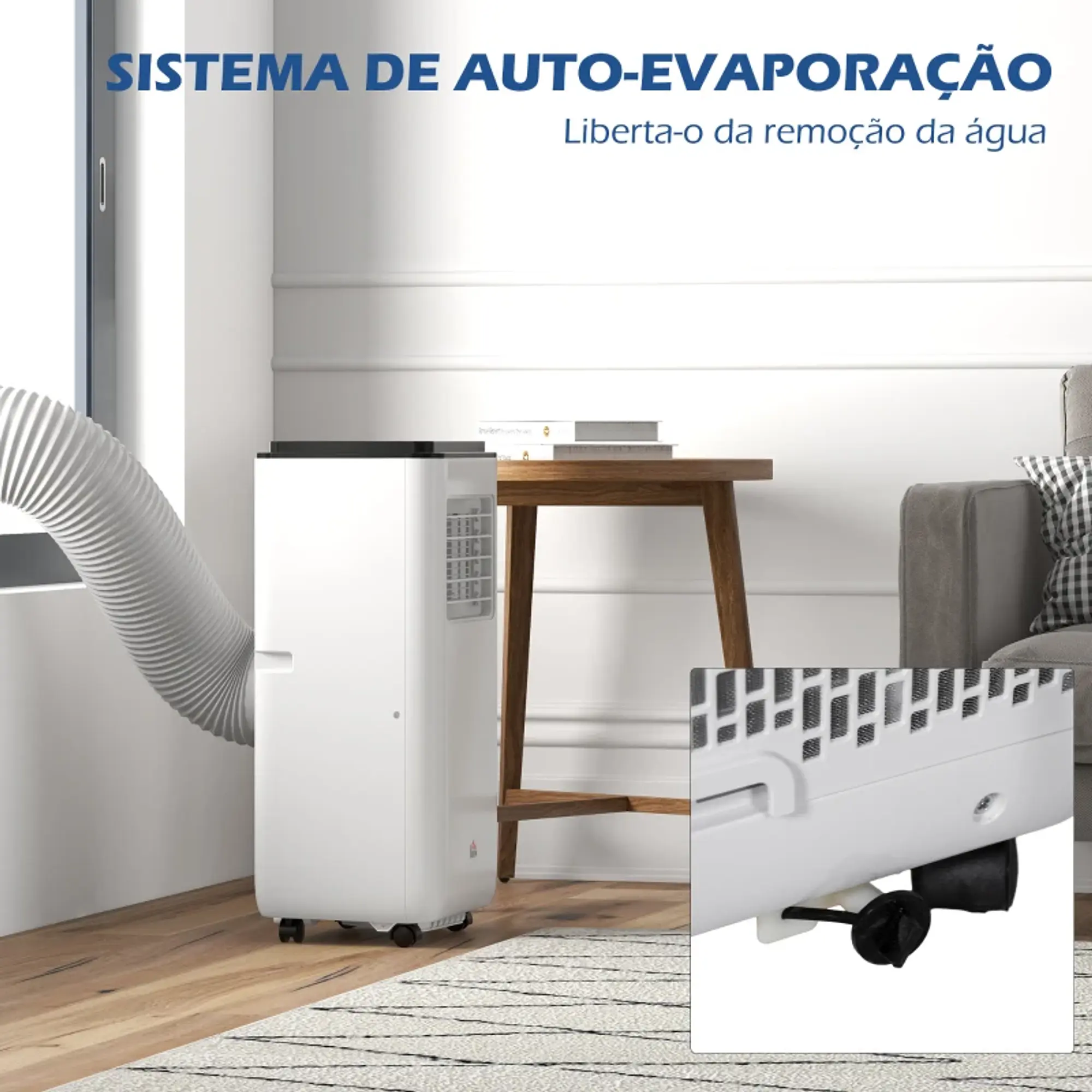Ar Condicionado Portátil 10000 BTU 2900W Arrefecedor Ventilador Desumidificador 5 em 1 para Quarto 22m² 8