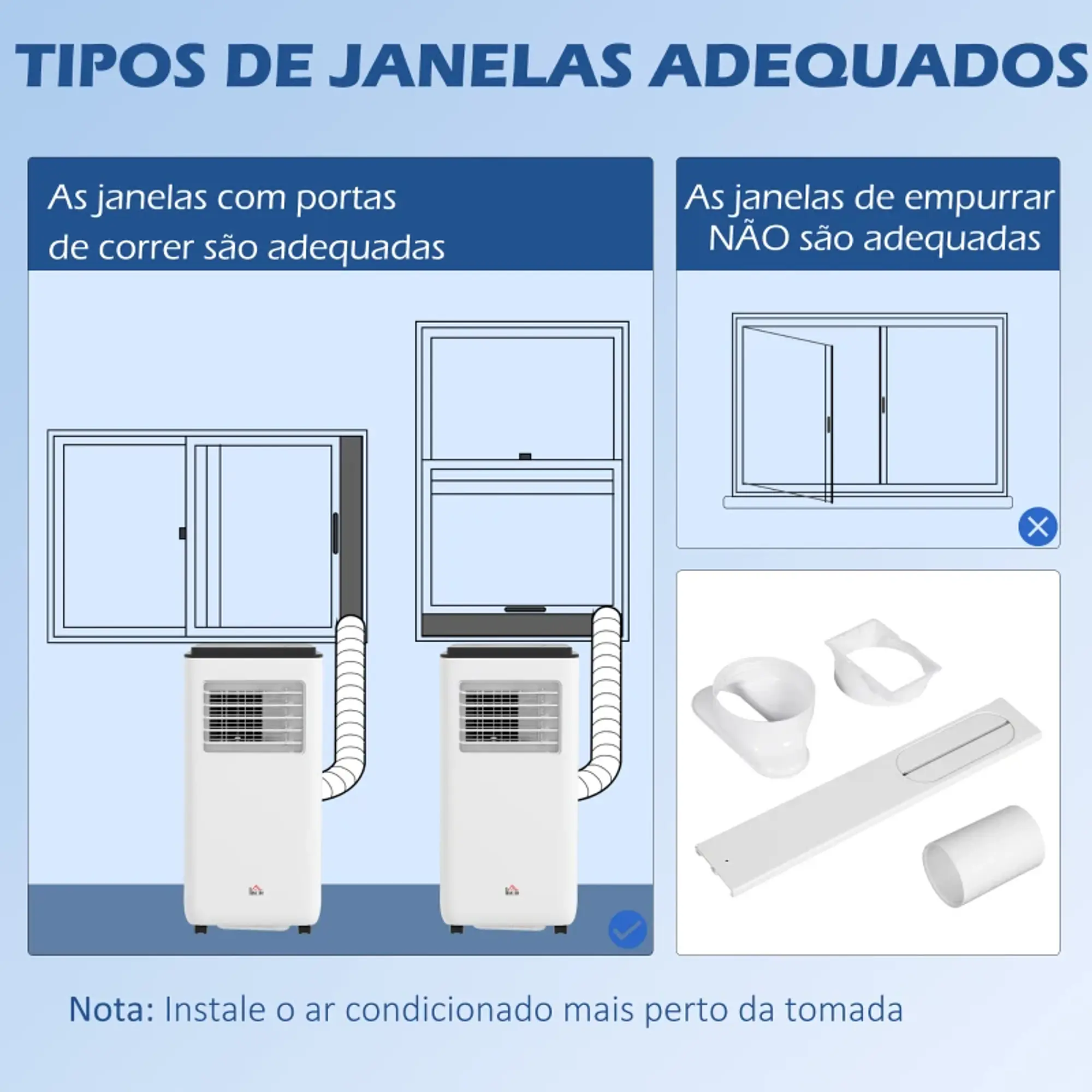 Ar Condicionado Portátil 10000 BTU 2900W Arrefecedor Ventilador Desumidificador 5 em 1 para Quarto 22m² 11