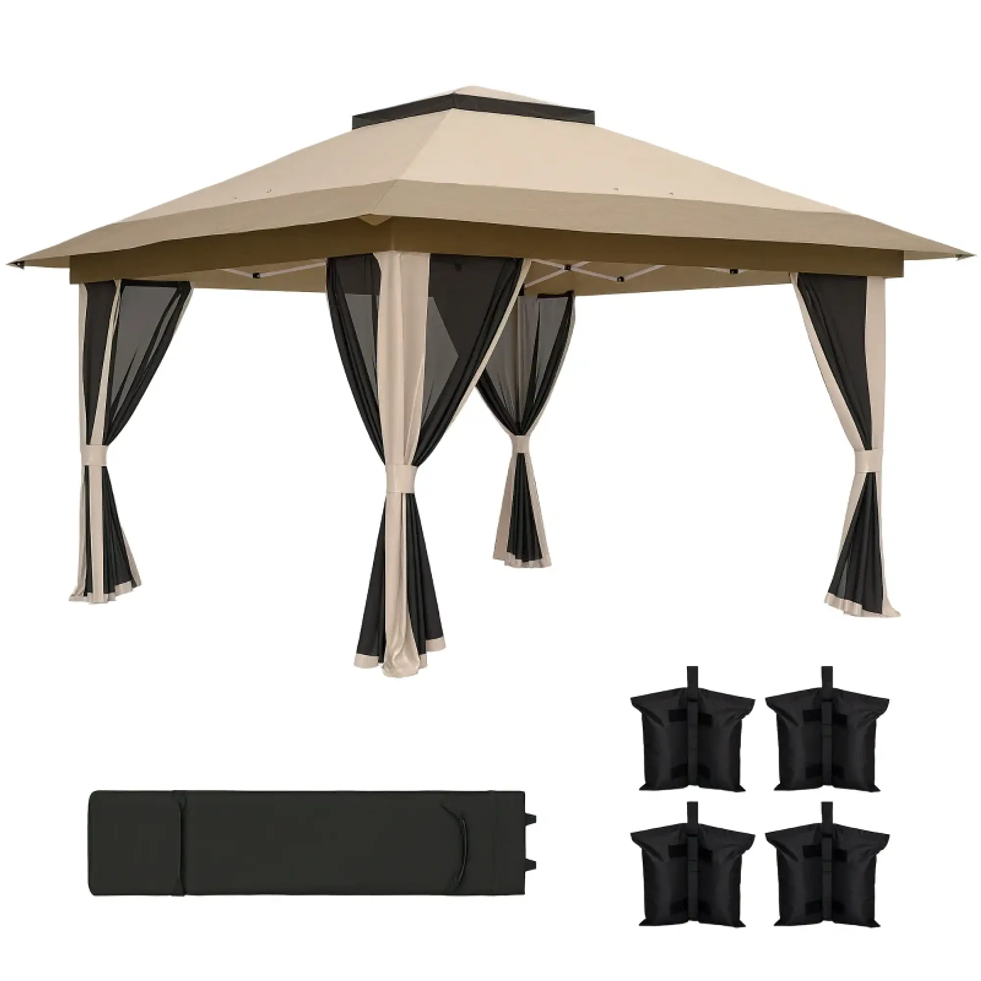 Pérgola Dobrável 3,6x3,6 m com Laterais de Rede UPF50+ 5