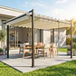 Pérgola de Jardim 3x3,8 m com Toldo Corrediço Ajustável a 90° Manivela, Estrutura de Alumínio e Aço UPF50+ Bege - Thumbnail 2