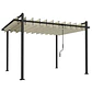 Pérgola de Jardim 3x3,8 m com Toldo Corrediço Ajustável a 90° Manivela, Estrutura de Alumínio e Aço UPF50+ Bege - Thumbnail 6