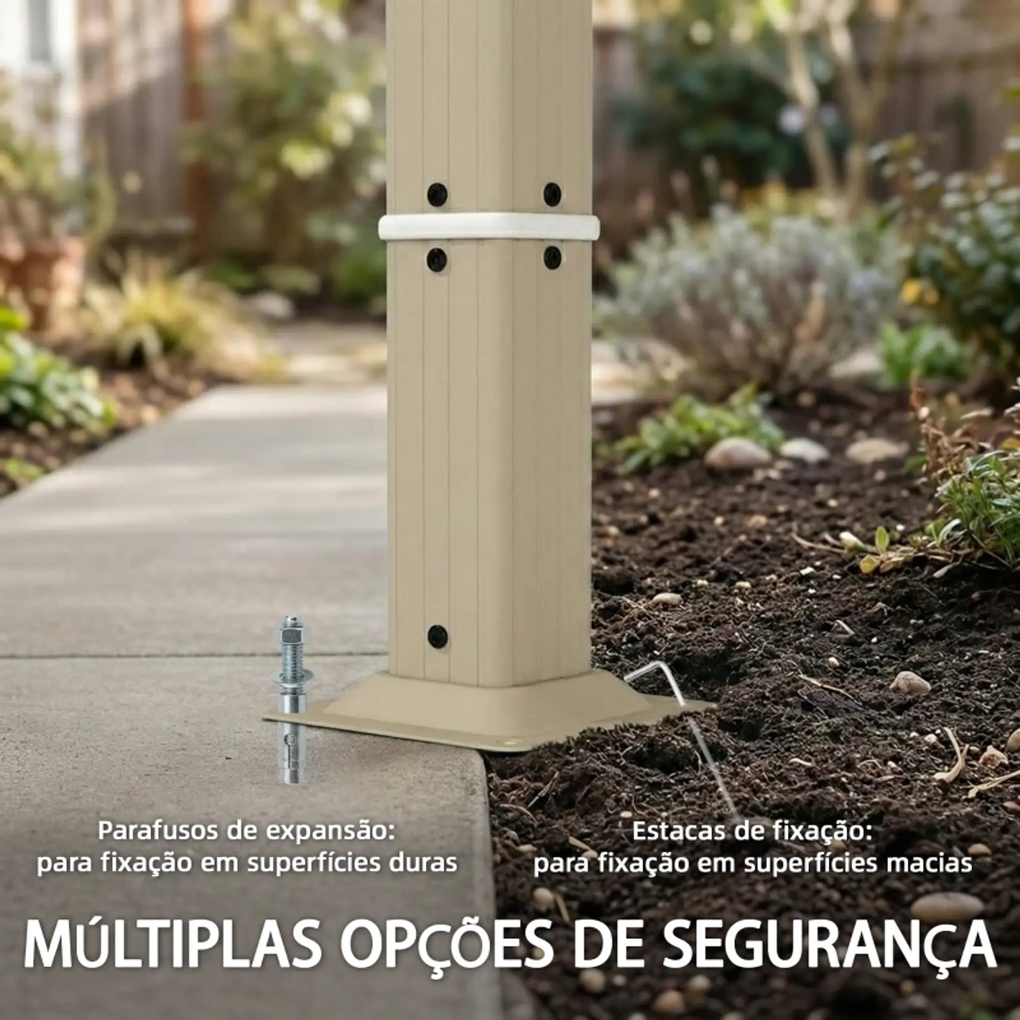 Pérgola de Jardim 385x295x225 cm com Teto Ondulado 4 Cortinas Removíveis Proteção UPF50+ 4