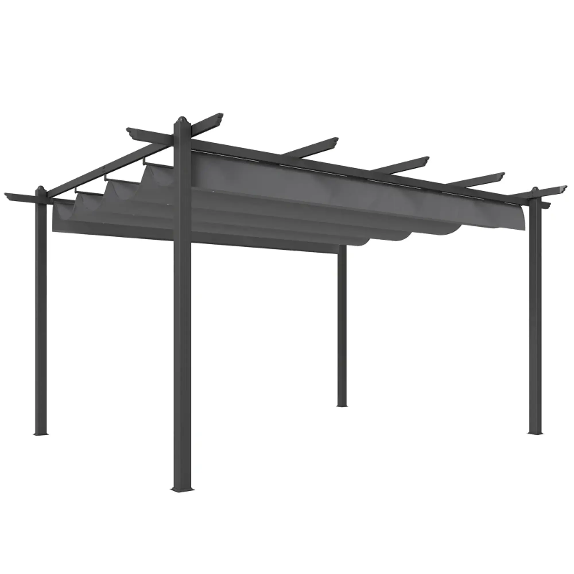 Pérgola de Jardim 4x3 m com Telhado Retrátil Estrutura de Alumínio UPF30+ 1