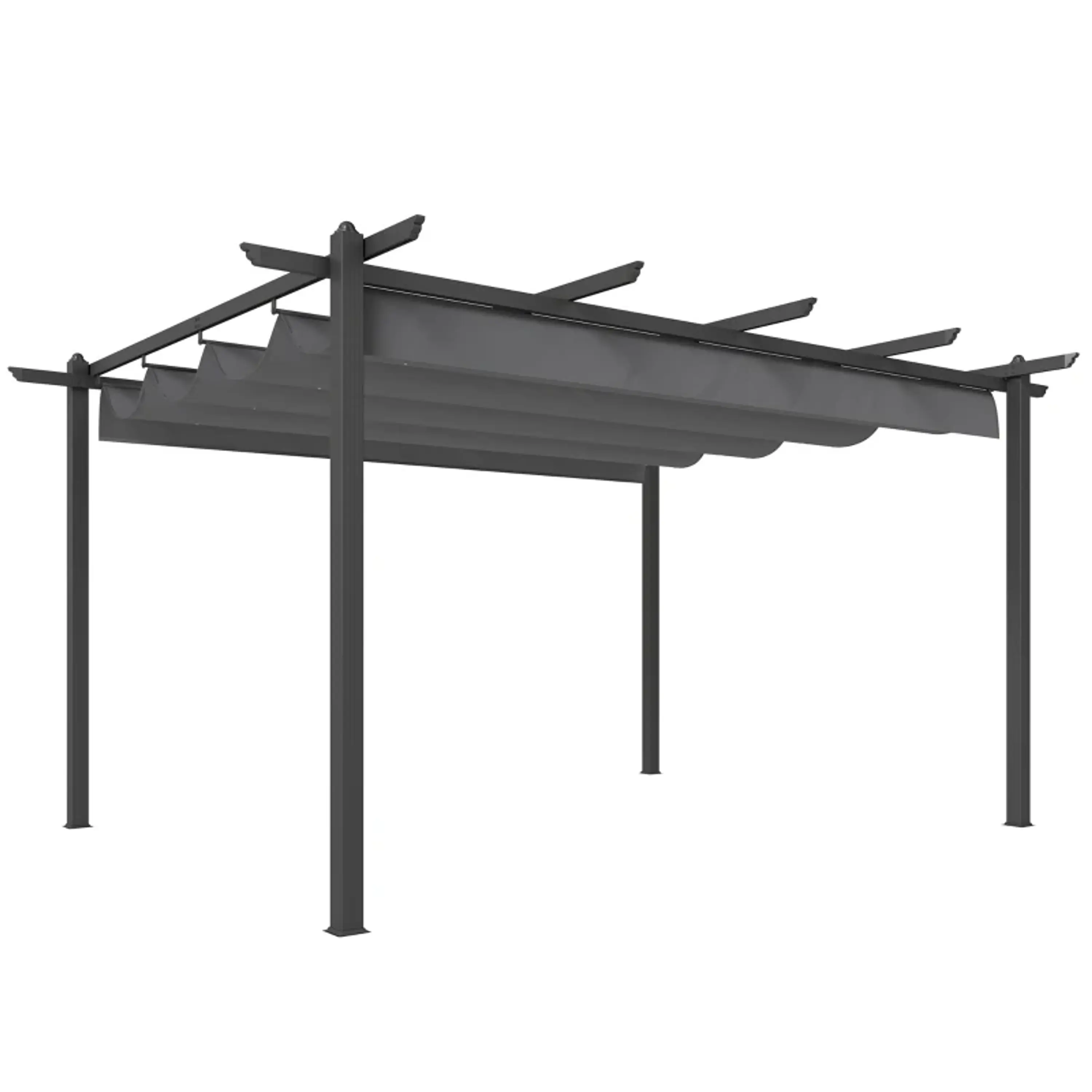 Pérgola de Jardim 4x3 m com Telhado Retrátil Estrutura de Alumínio UPF30+ 1