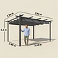 Pérgola de Jardim 4x3 m com Telhado Retrátil Estrutura de Alumínio UPF30+ - Thumbnail 3