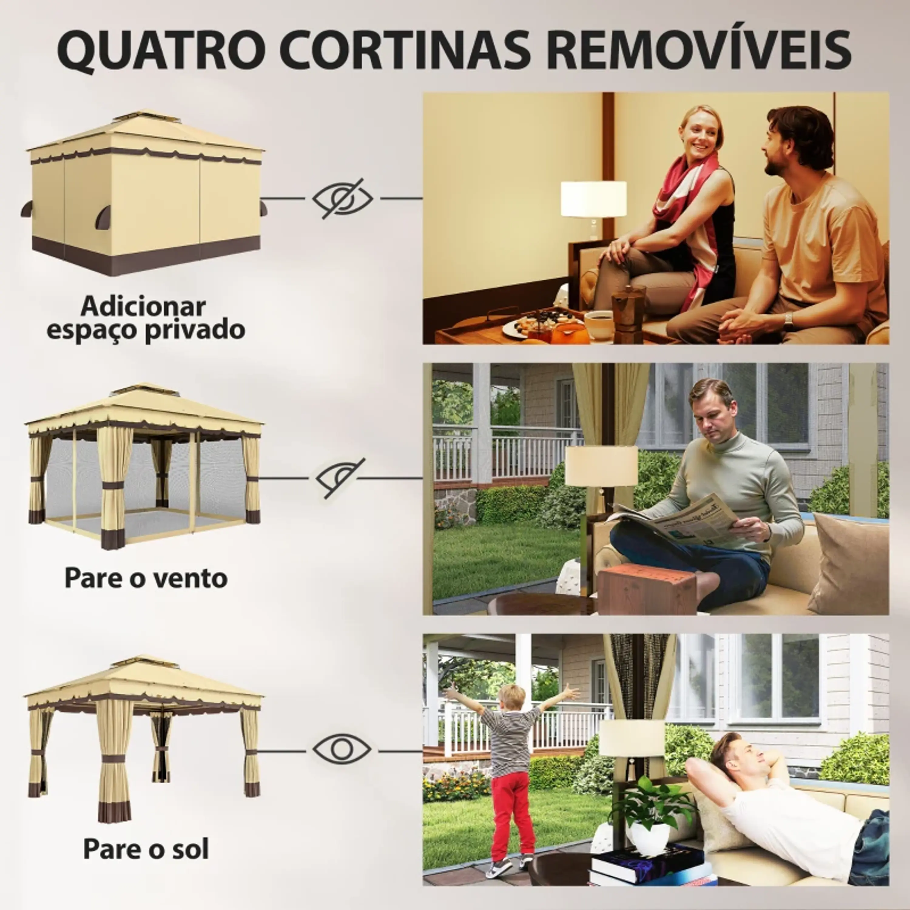 Pérgola de Jardim 3,7x3 m com  UV30+ 8
