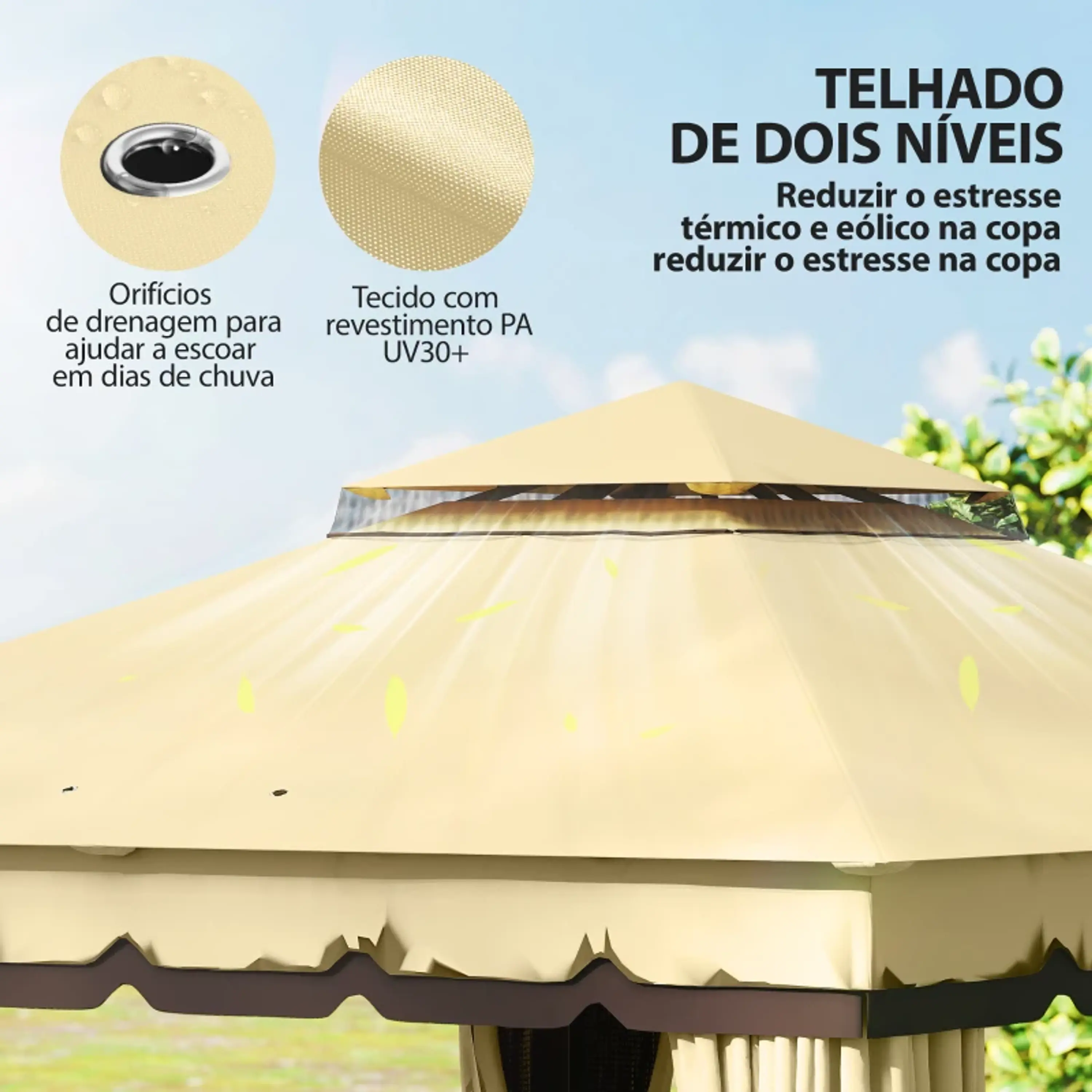 Pérgola de Jardim 3,7x3 m com  UV30+ 9