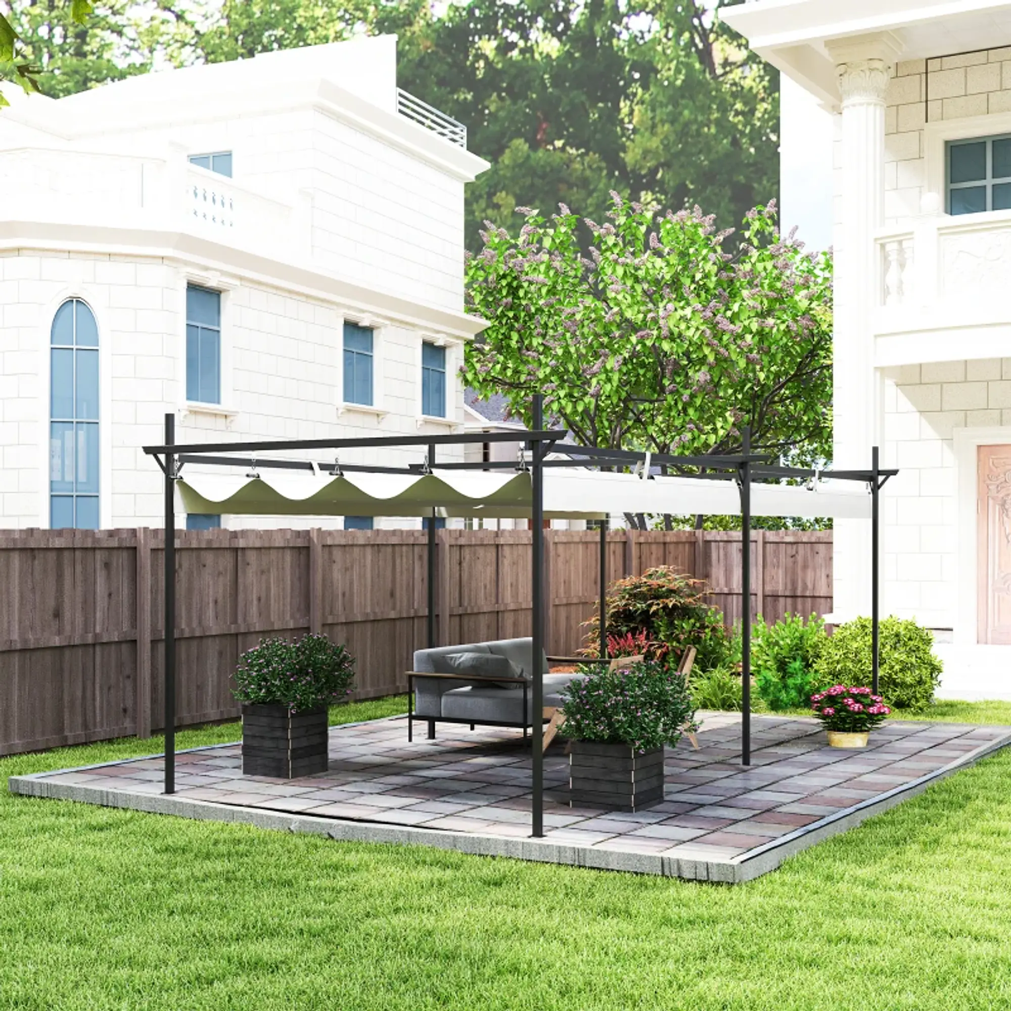 Pérgola com Teto Retrátil de Alumínio 588x297x230 cm  11