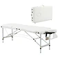 Marquesa de Massagem Dobrável e Portátil com Altura Ajustável Apoio para a Cabeça e Apoio para os Braços 215x60x61-84 cm - Thumbnail 1