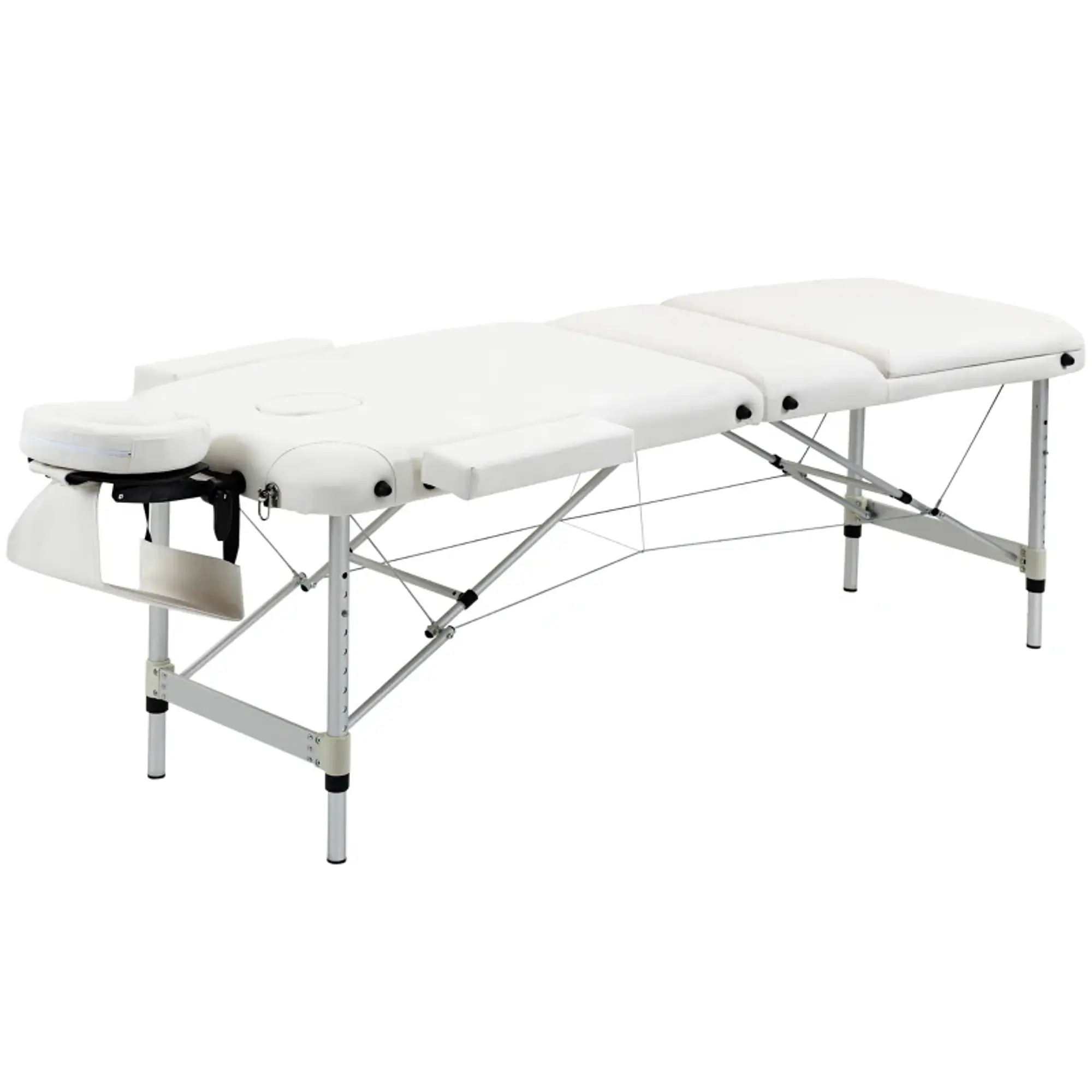 Marquesa de Massagem Dobrável e Portátil com Altura Ajustável Apoio para a Cabeça e Apoio para os Braços 215x60x61-84 cm 2