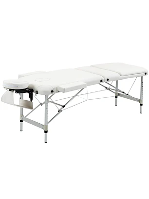 Marquesa de Massagem Dobrável e Portátil com Altura Ajustável Apoio para a Cabeça e Apoio para os Braços 215x60x61-84 cm