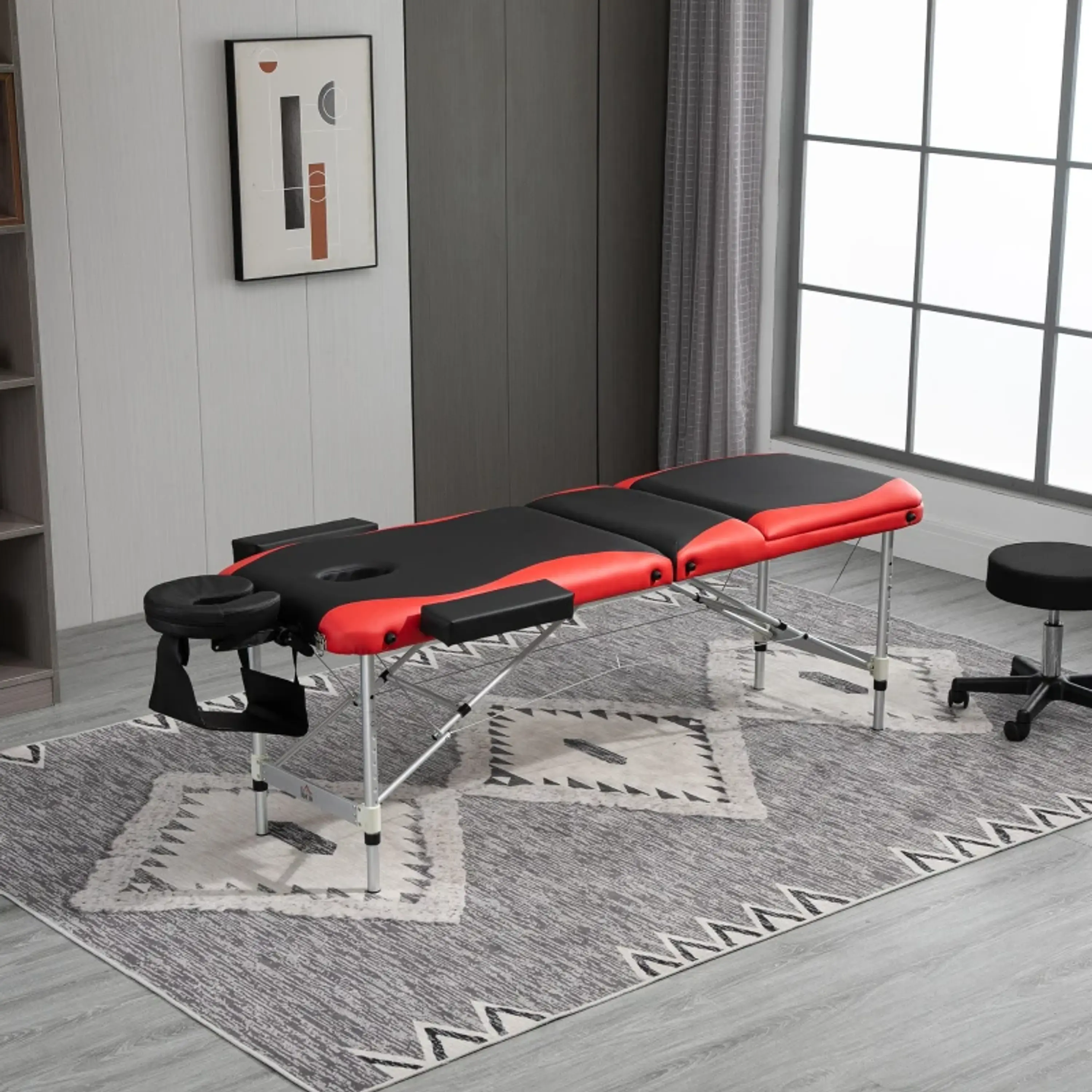 Marquesa de Massagem Dobrável e Portátil com Altura Ajustável Apoio para a Cabeça e Apoio para os Braços 215x60x61-84 cm 7