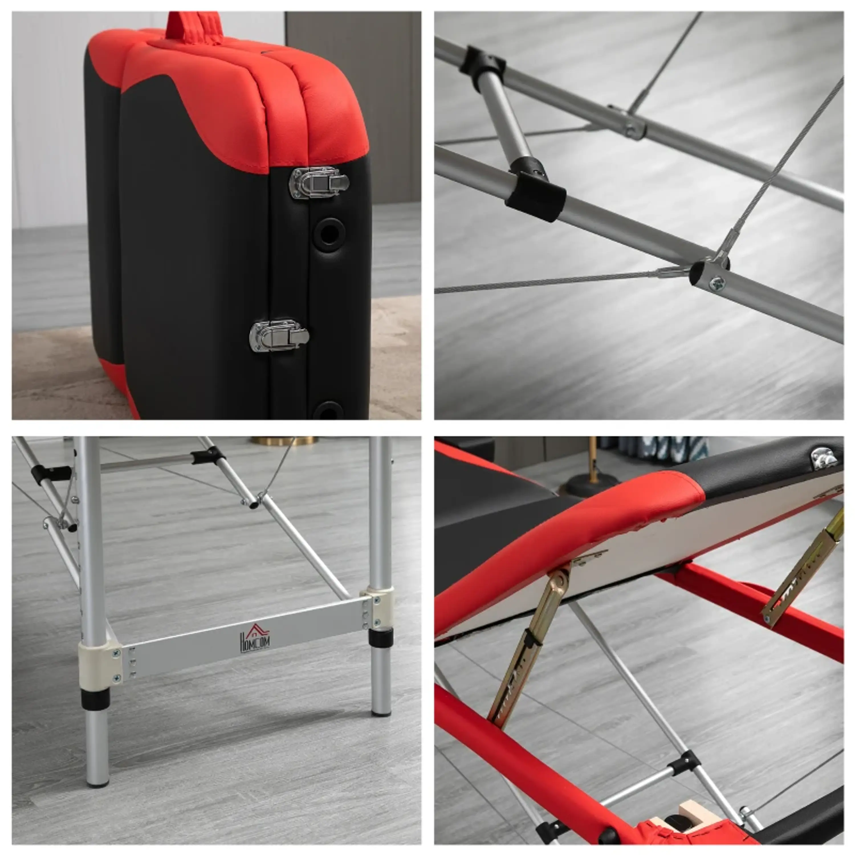Marquesa de Massagem Dobrável e Portátil com Altura Ajustável Apoio para a Cabeça e Apoio para os Braços 215x60x61-84 cm 8