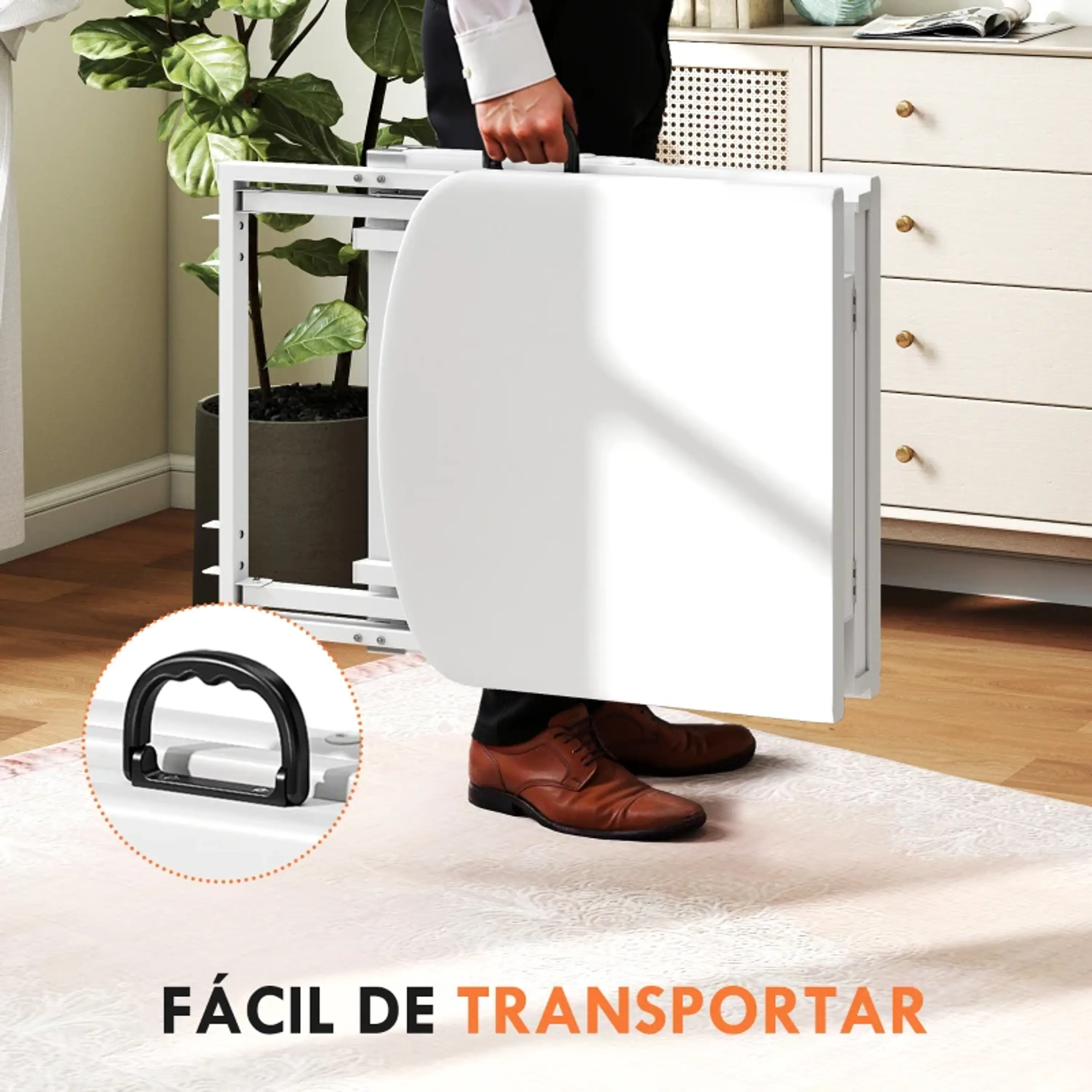 Marquesa de Massagem Dobrável Portátil de 3 Secções  Branca 5