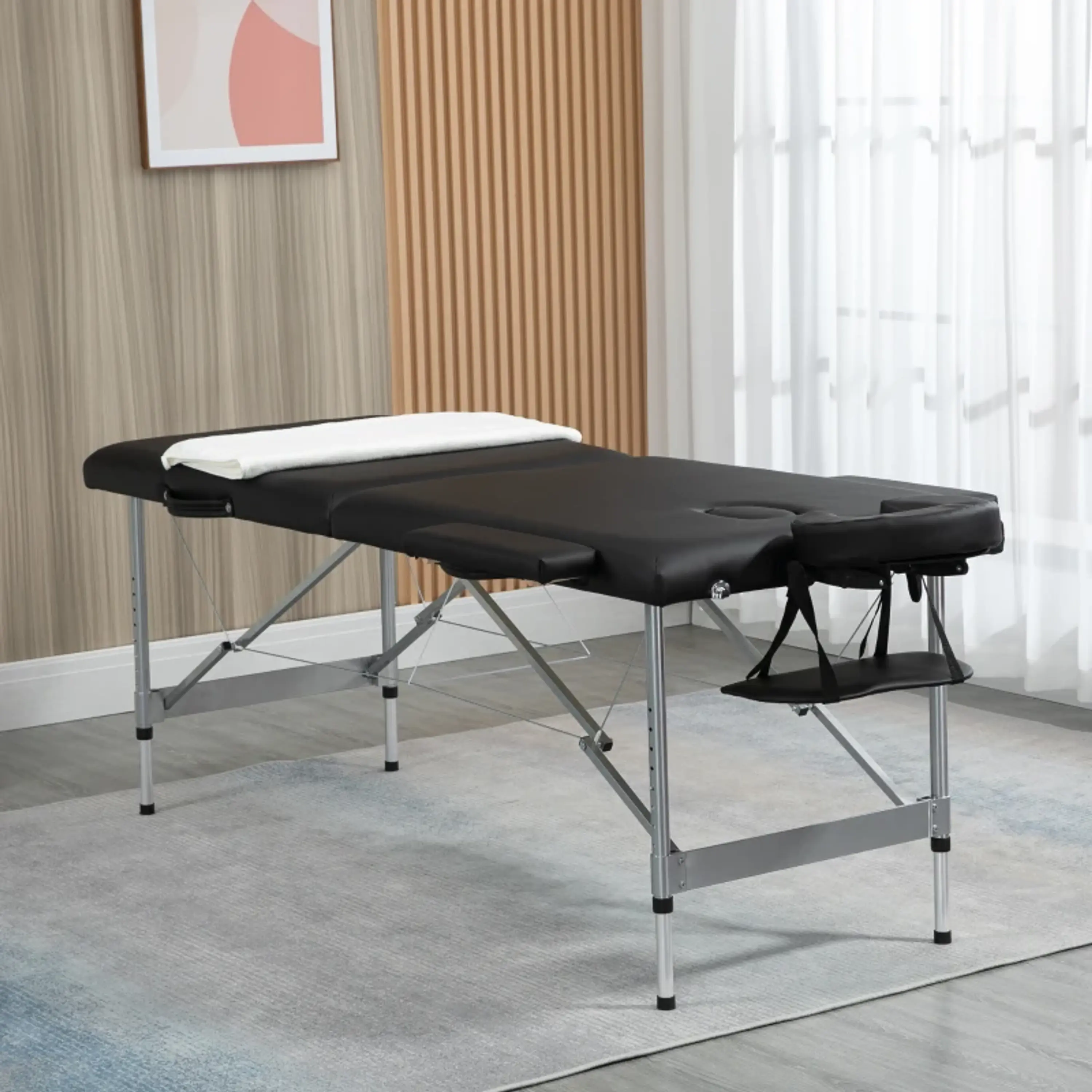 Marquesa de Massagem Dobrável liga de alumínio 185x70x58-82 cm 4