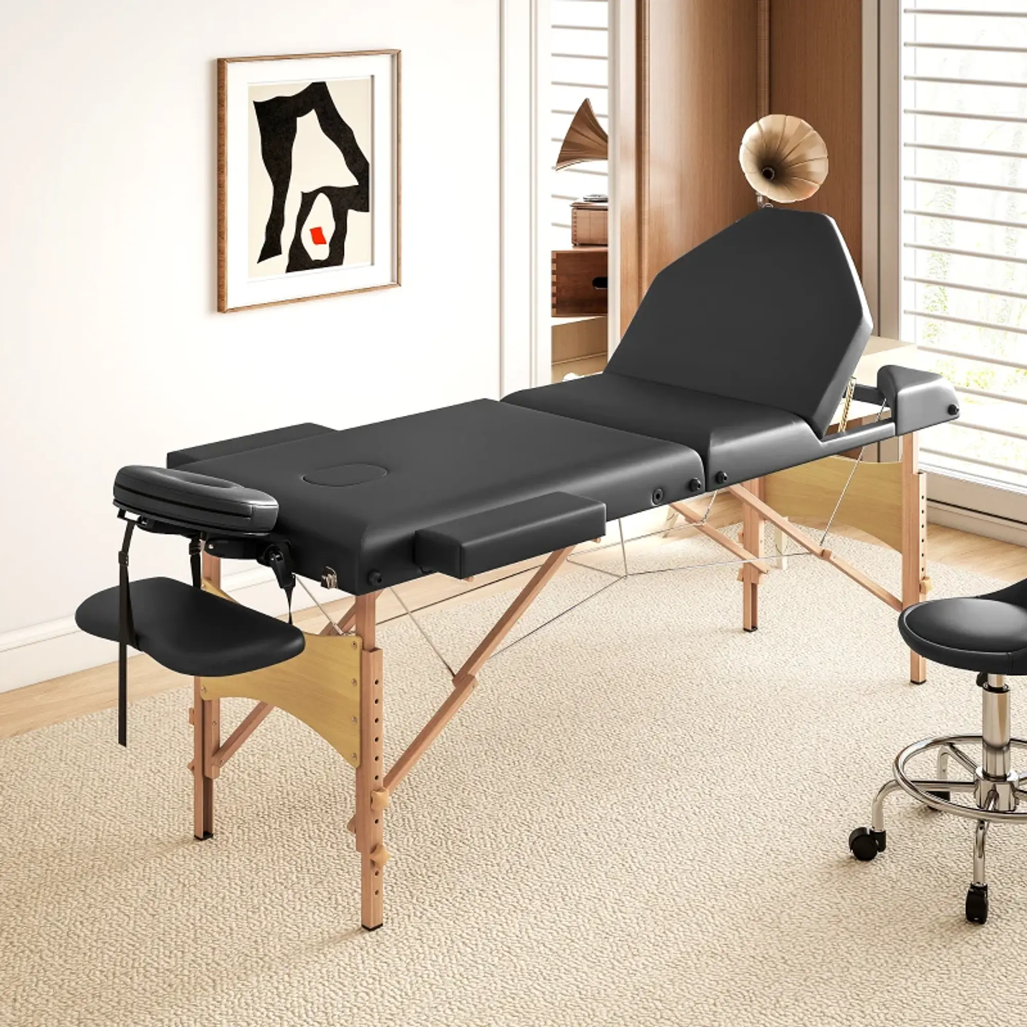 Marquesa de Massagem Dobrável Portátil - Preto 11