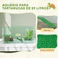 Aquário para Tartarugas Terrário Visão Panorâmica 360° 60x35x28 cm - Thumbnail 6