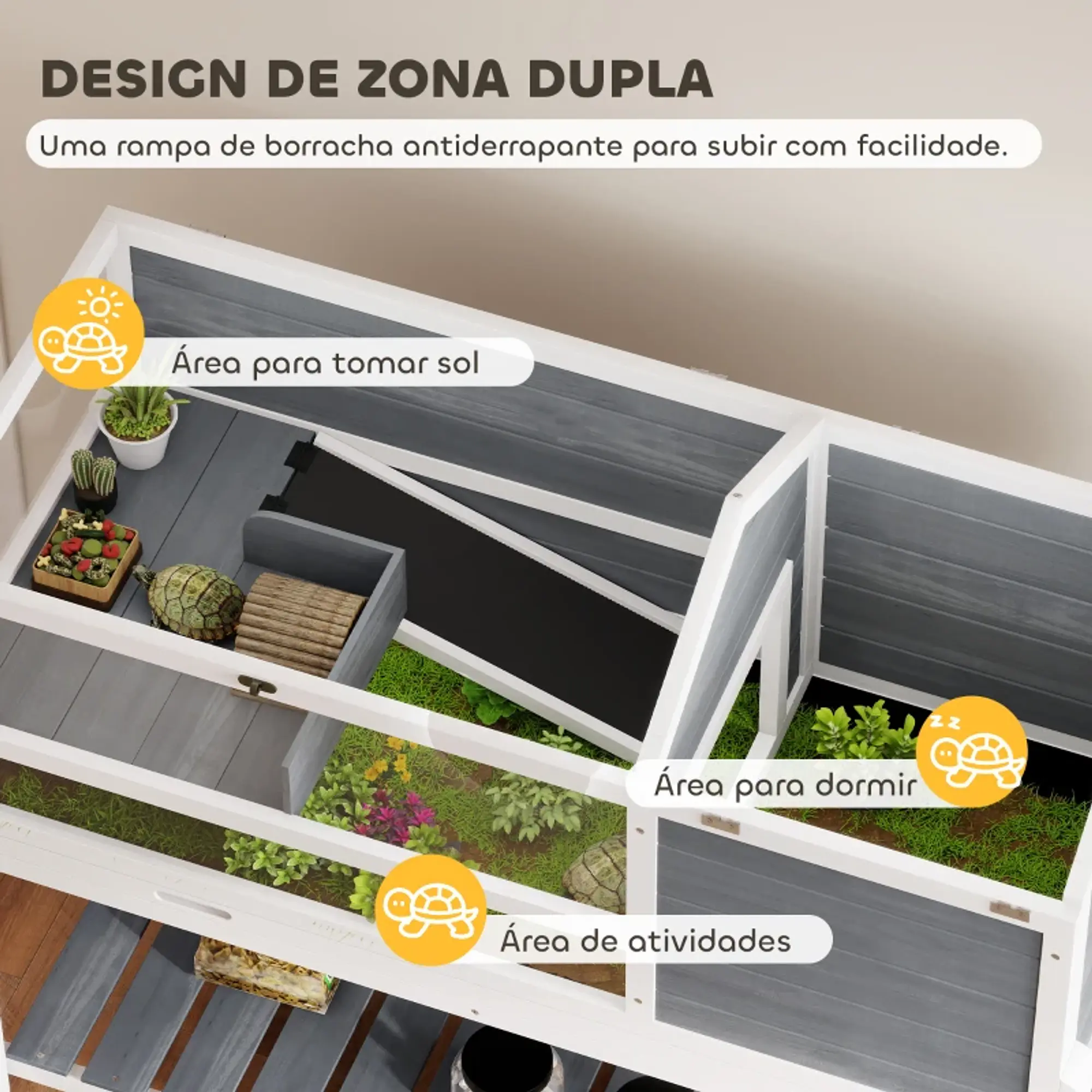 Casa para Tartarugas de Madeira Terrário para Répteis 7