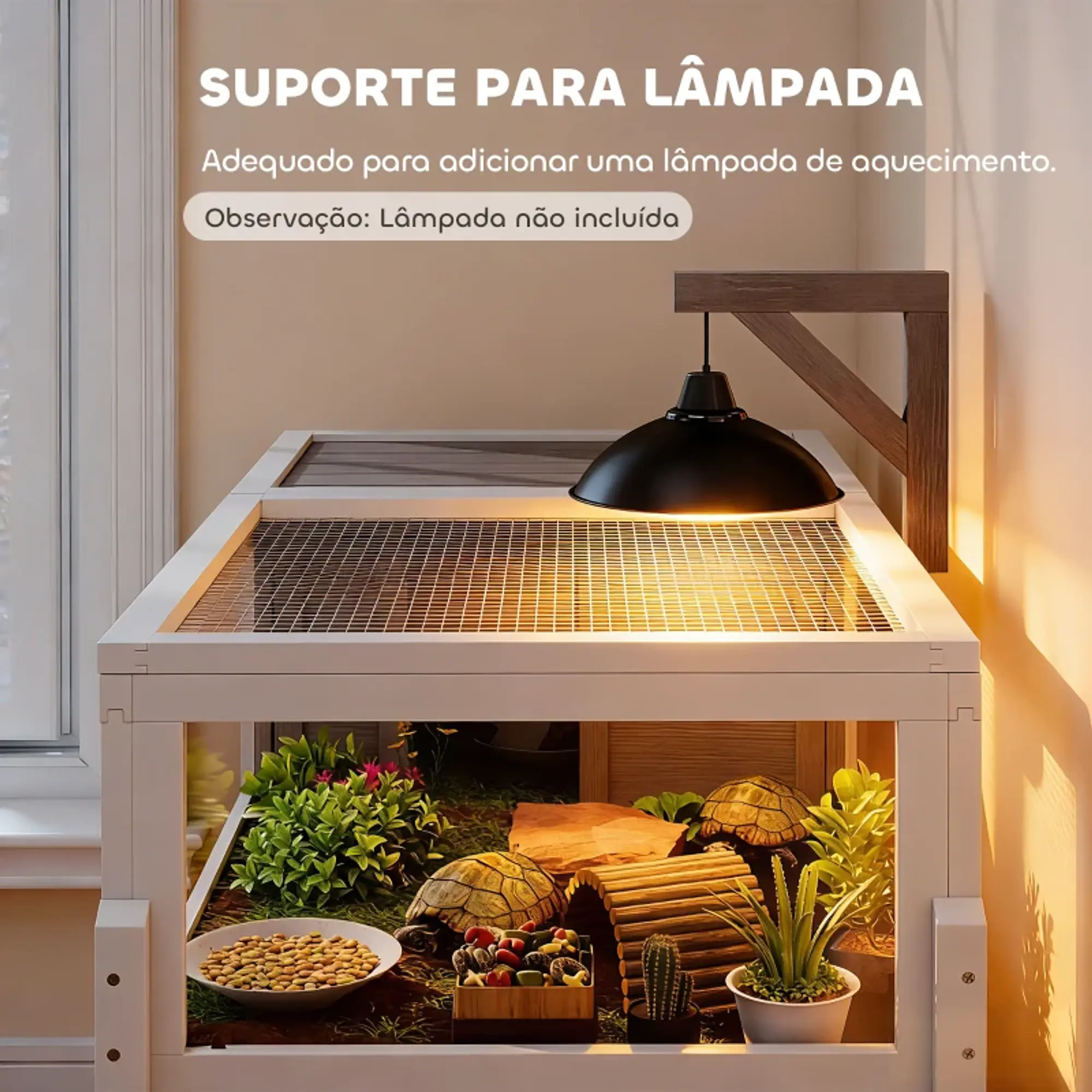 Terrário para Répteis com 2 Tetos Articulados 6
