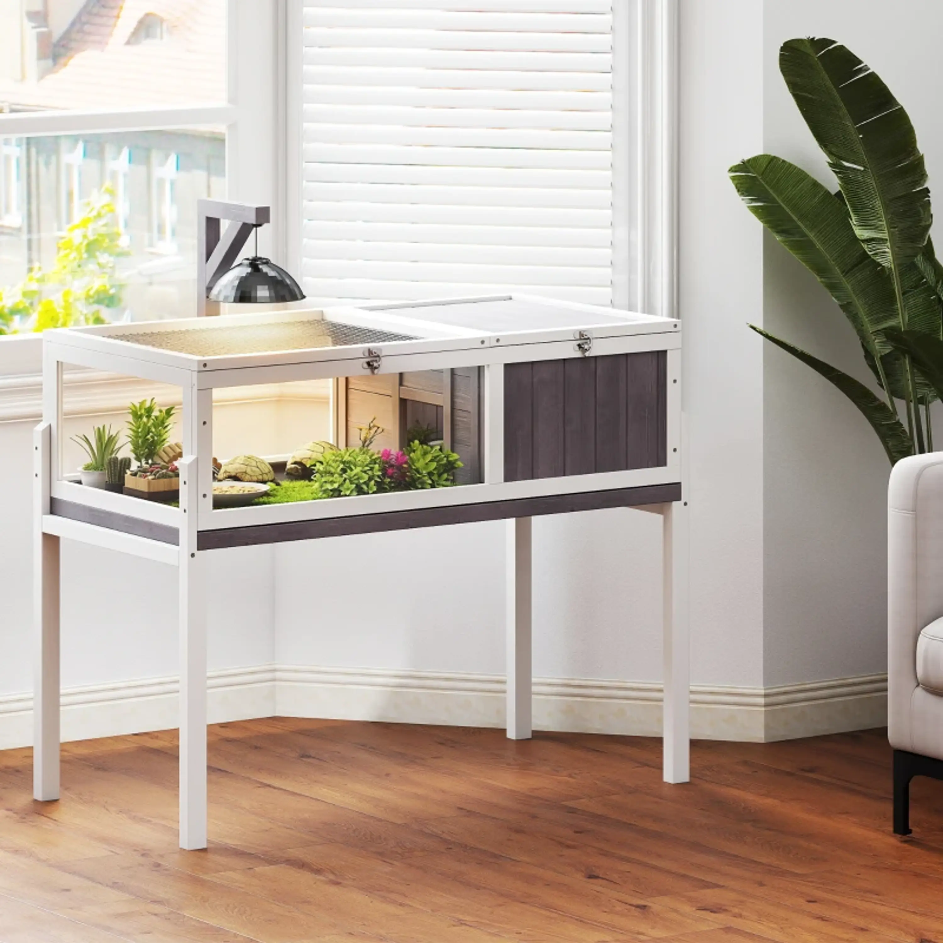 Terrário para Répteis com 2 Tetos Articulados 7