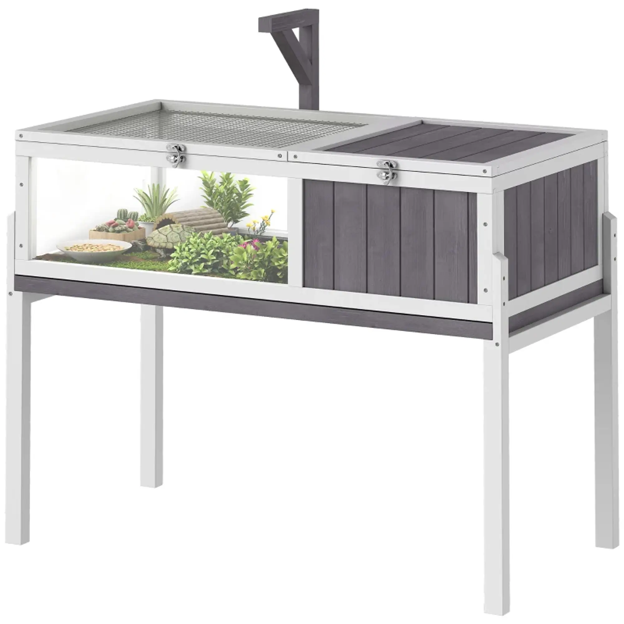 Terrário para Répteis com 2 Tetos Articulados 10