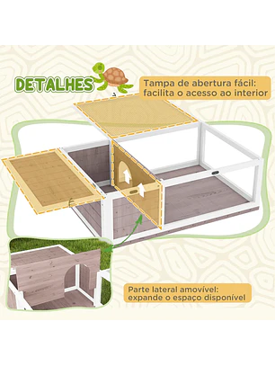 Casa para Tartarugas de Madeira  91x60,5x32 cm