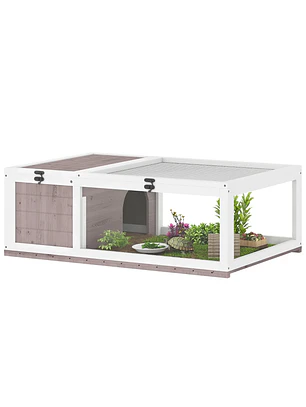 Casa para Tartarugas de Madeira  91x60,5x32 cm