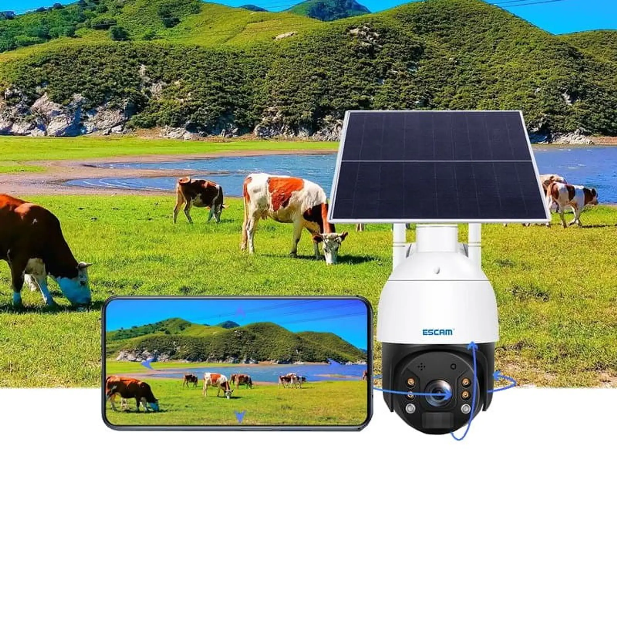 Câmera de segurança IP Escam QF724 Solar 4G/LTE 2
