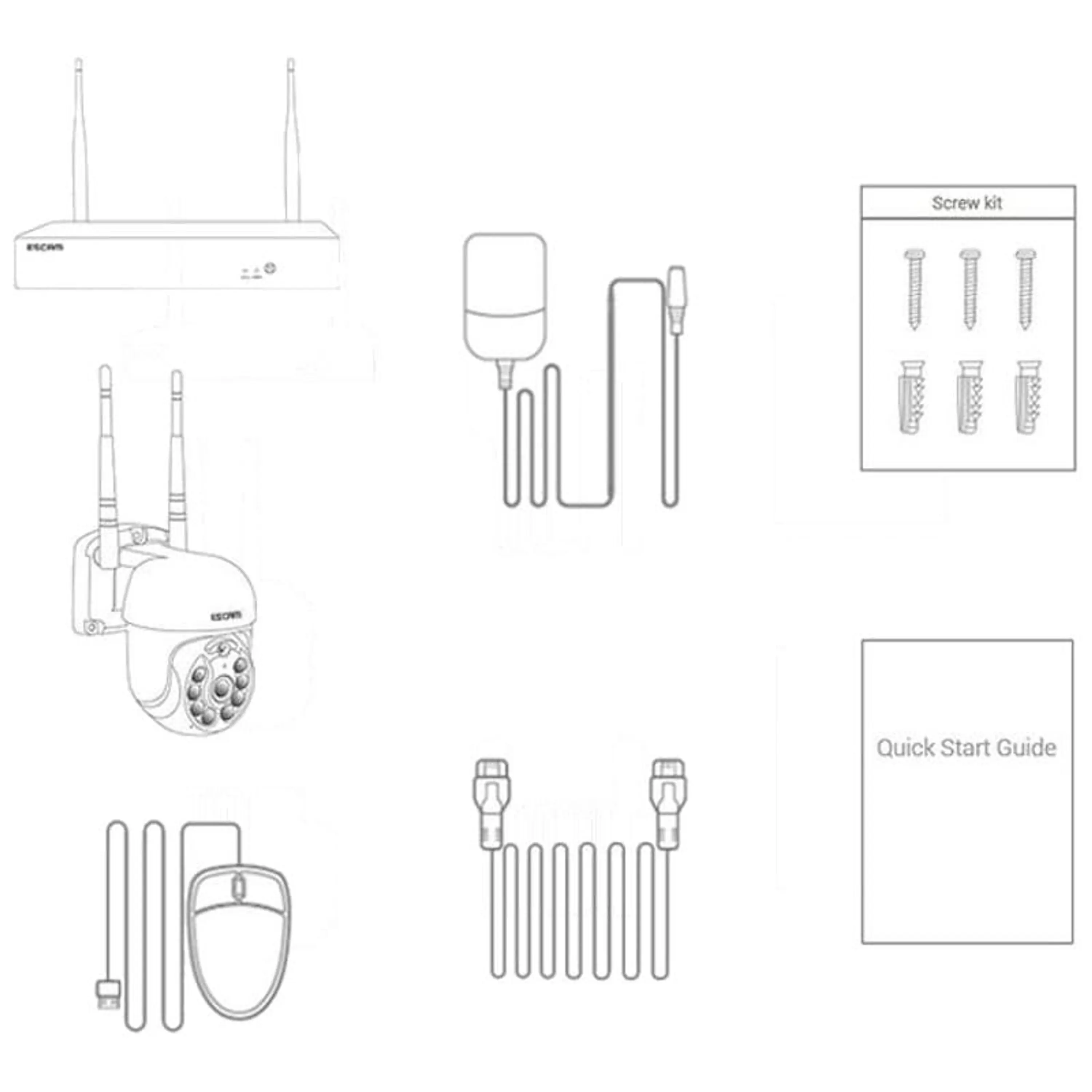 Kit de vigilância IP Escam 4 Wifi  3