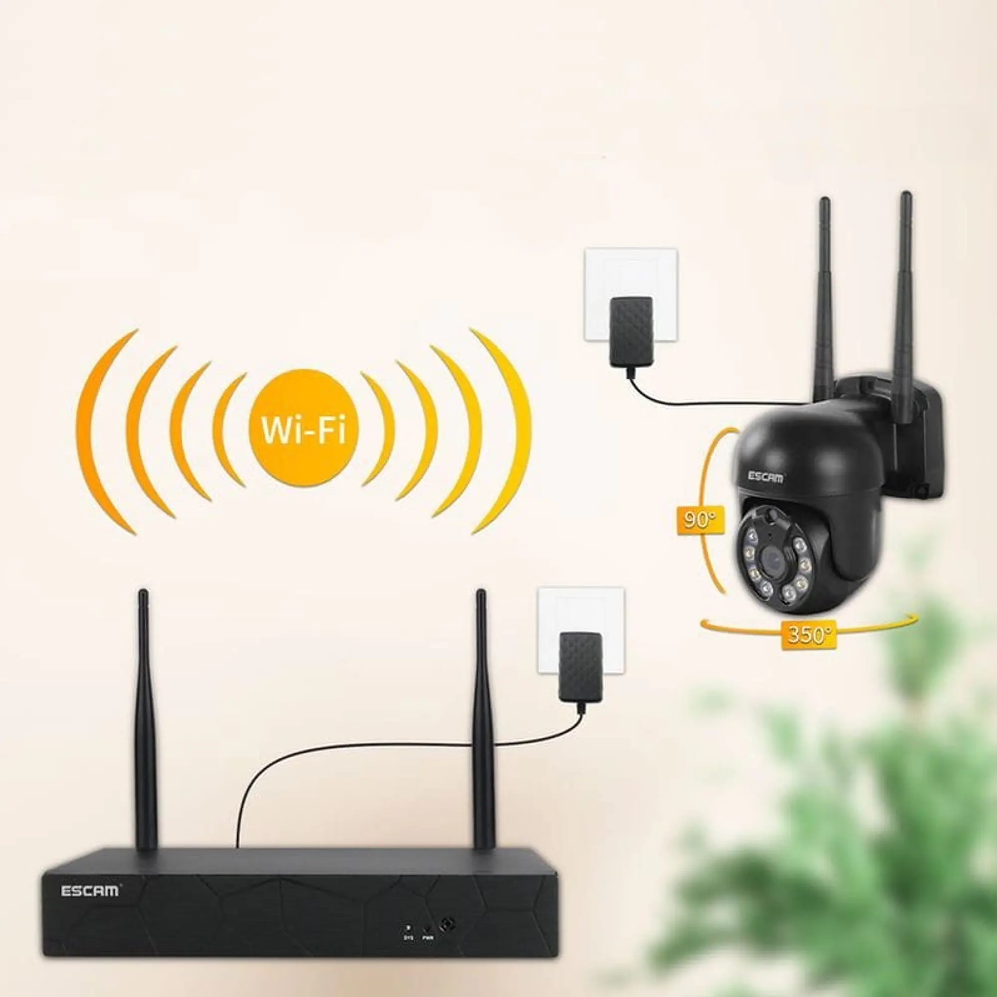 Kit de vigilância IP Escam 4 Wifi  6