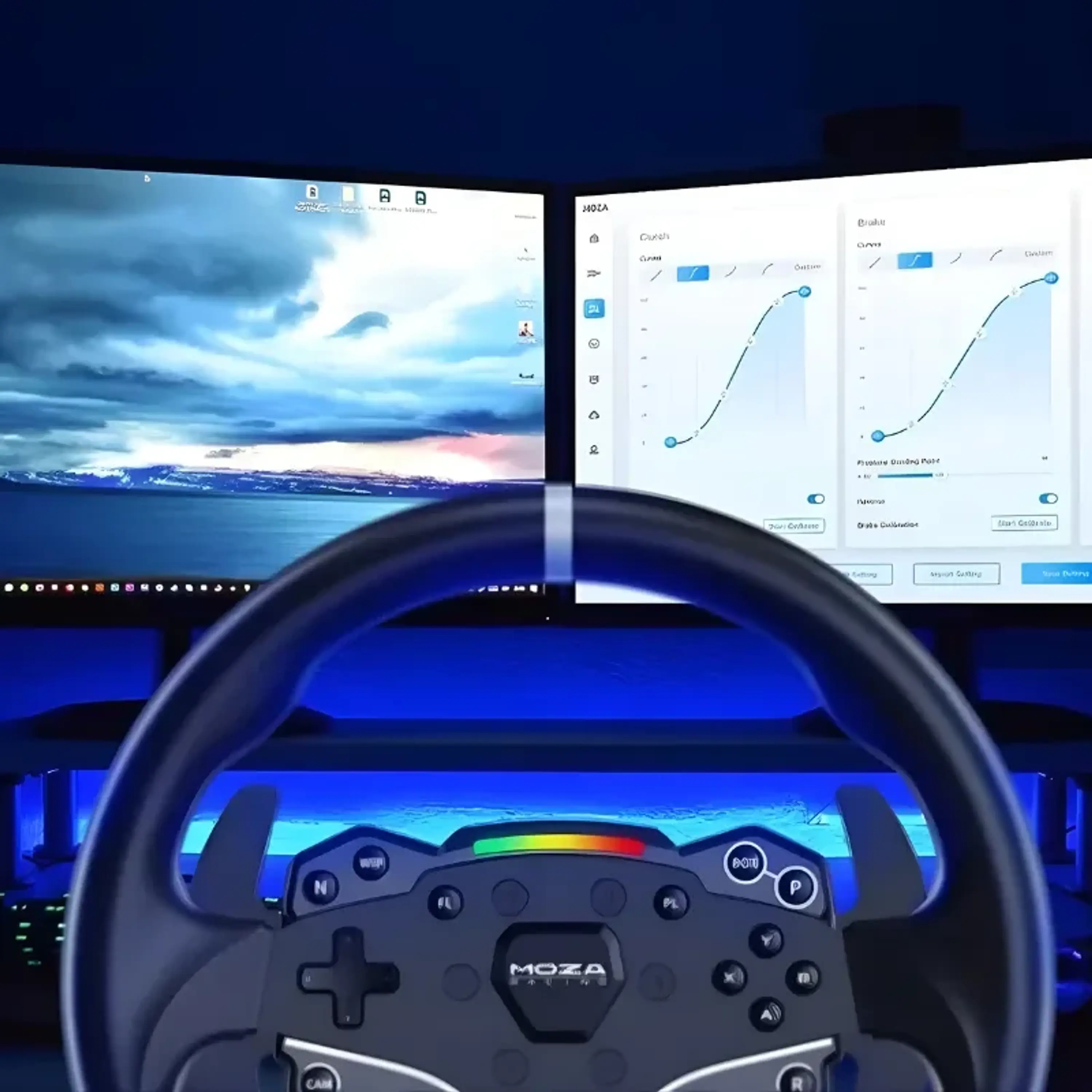 Moza R5 Racing Bundle PC - Volante de Simulação com base direta de 5 nm + Pedais 5