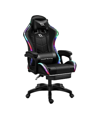 Cadeira Gaming PowerGaming LED RGB - C/ Apoio para os Pés