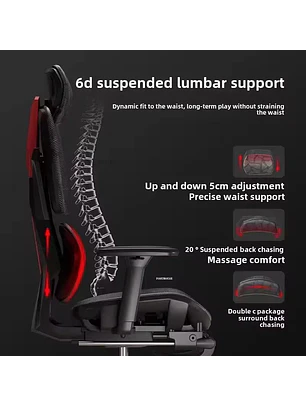 Cadeira Gaming Ergonómica Crato Cinzenta