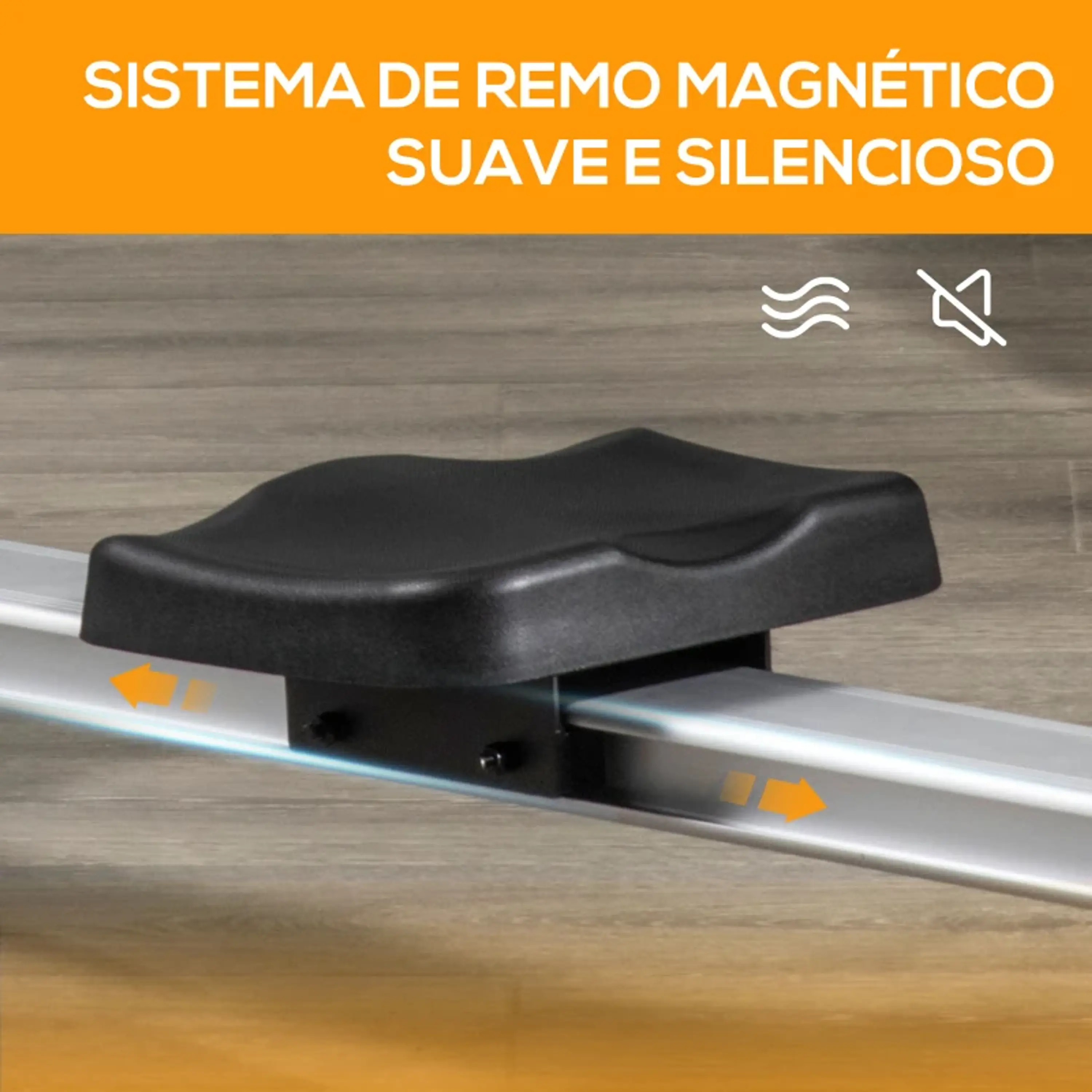 Máquina de Remo Dobrável com 8 Níveis de Resistência Magnética 5